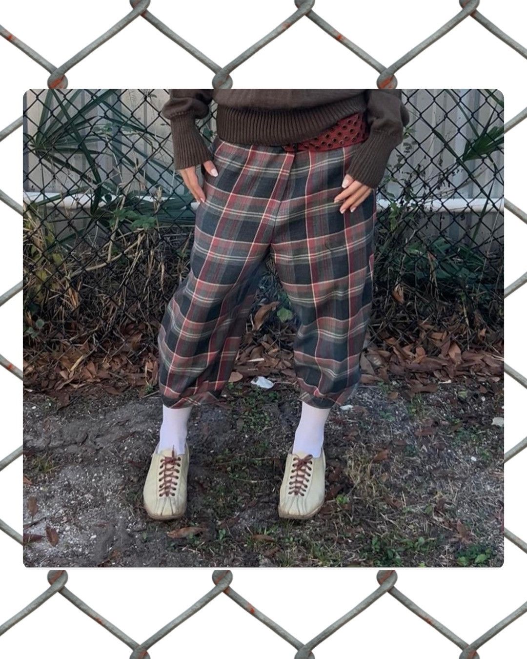 Other vintage red and black tartan golfing pants Size 31" - 2 Thumbnail