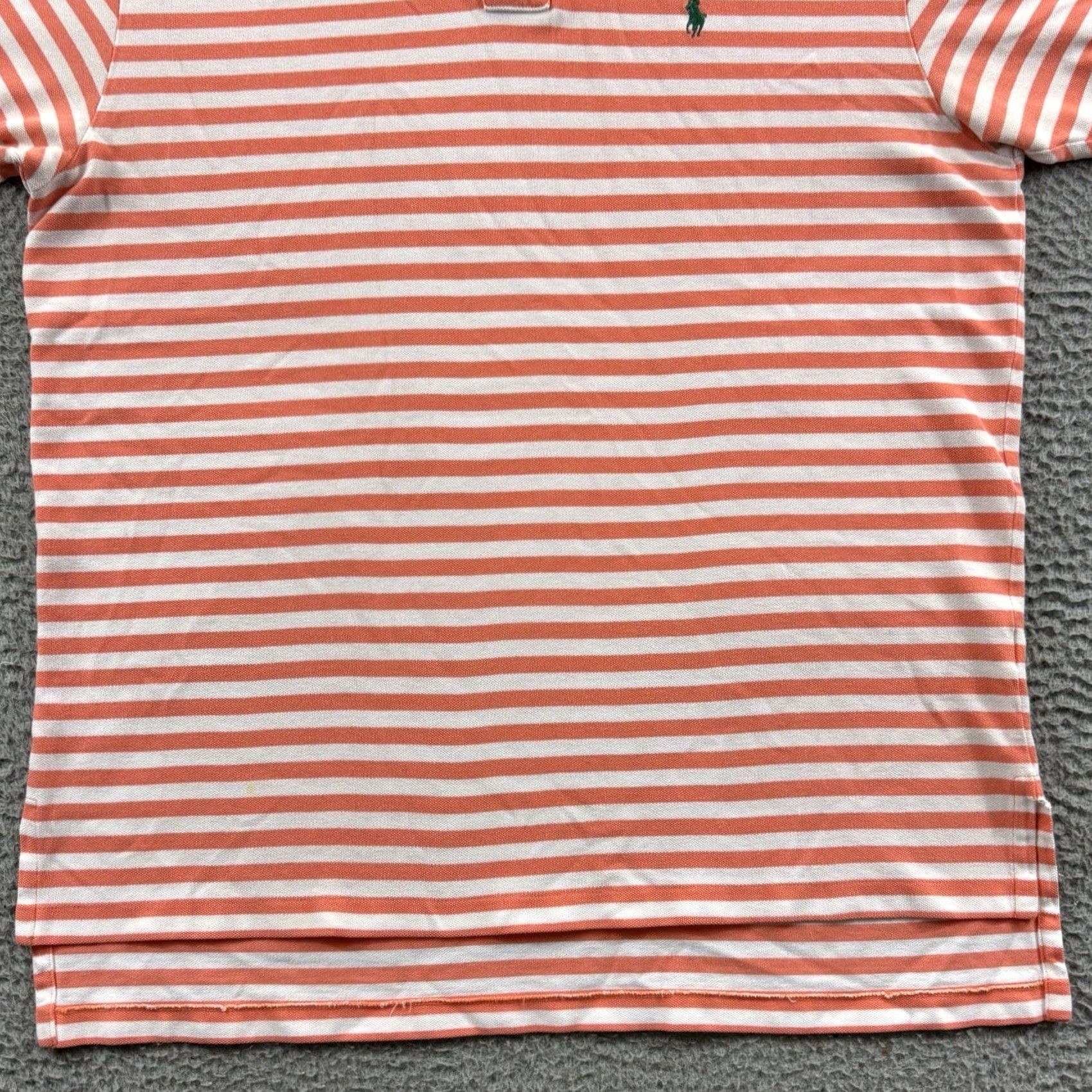Polo Ralph Lauren Polo Ralph Lauren Shirt XL Orange Striped Polo Mens Short Sleeve Ribbed Knit Pocket Logo Preppy Classic Rugby Golf Size US XL / EU 56 / 4 - 2 Thumbnail
