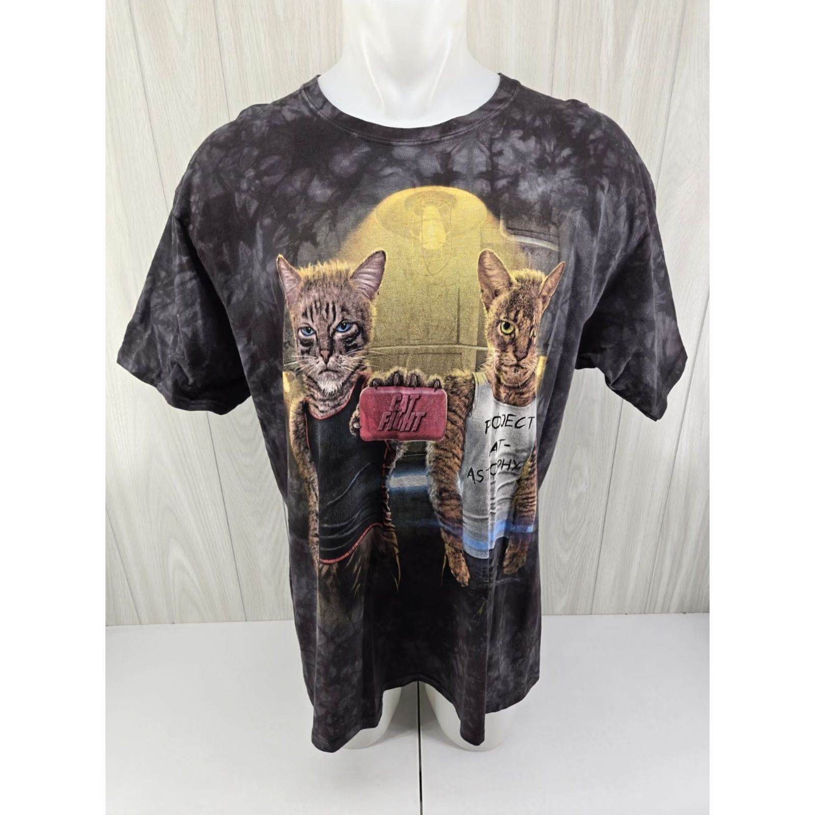 The Mountain Funny Cat Fight Club T Shirt Soap Logo Graphic Gray Men's XL Size US XL / EU 56 / 4 - 2 Thumbnail