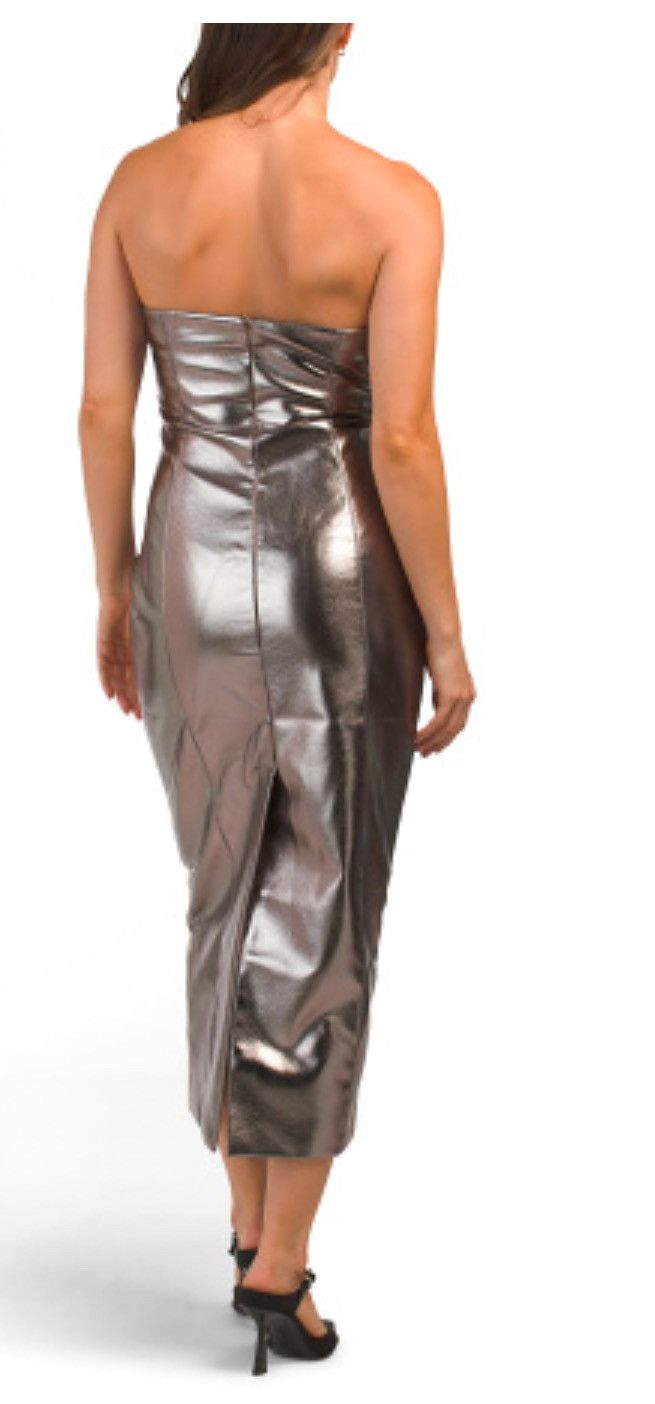 7 For All Mankind 7 FOR ALL MANKIND Metallic Bustier Strapless Midi Dress S Size S / US 4 / IT 40 - 2 Thumbnail