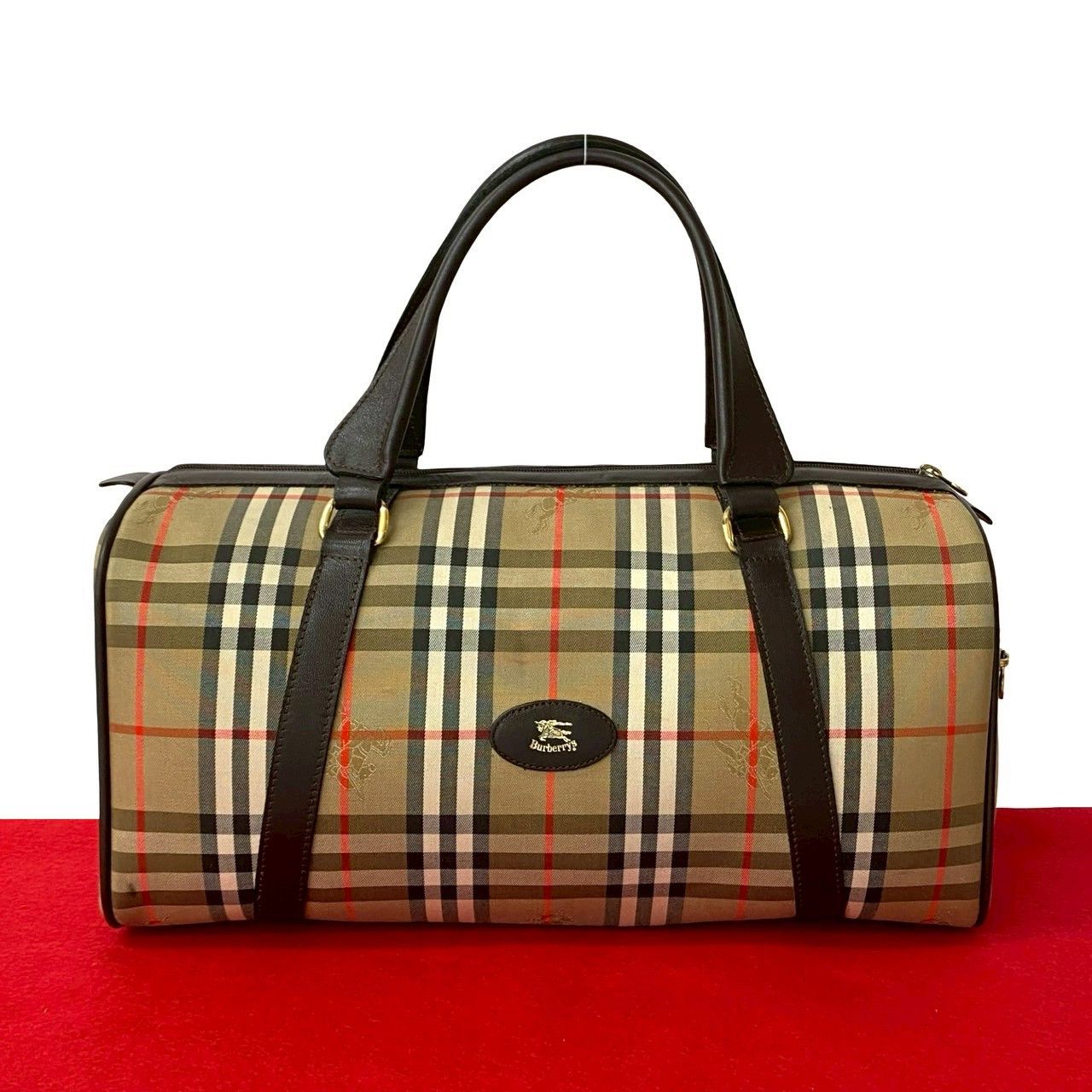 Burberry BURBERRY Backpack Canvas White Brown Auth th5698 
