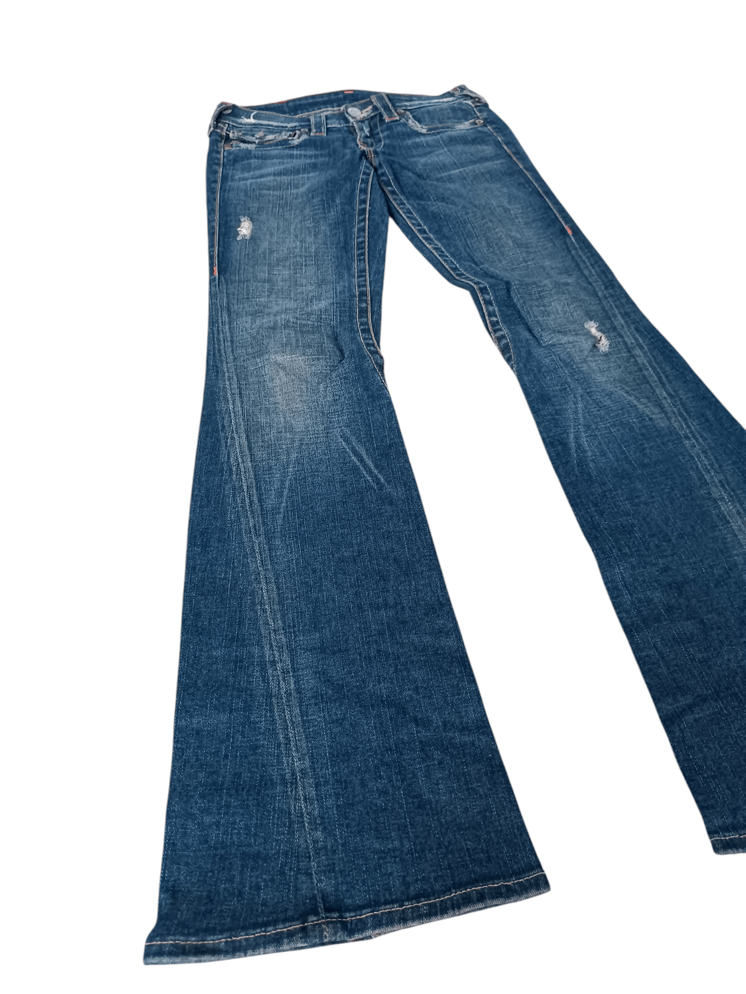 True Religion × Vintage True Religion ひ Joey Flare Distressed Unisex Jeans Size US 28 / EU 44 - 3 Thumbnail