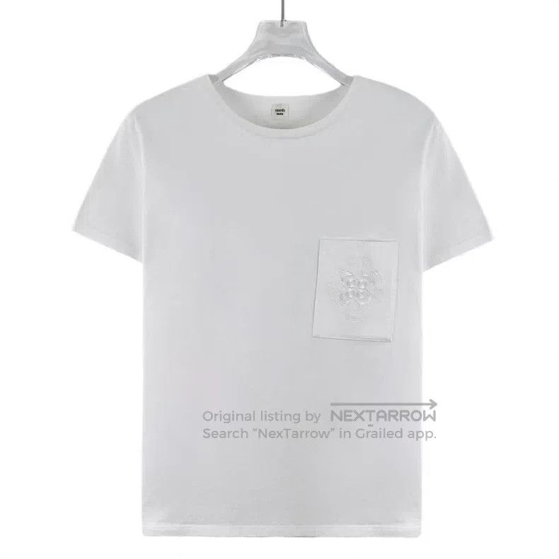Hermes Hermes White Pocket Jacquard Cotton Crew Neck Short Sleeve Size XS / US 0-2 / IT 36-38 - 1 Thumbnail