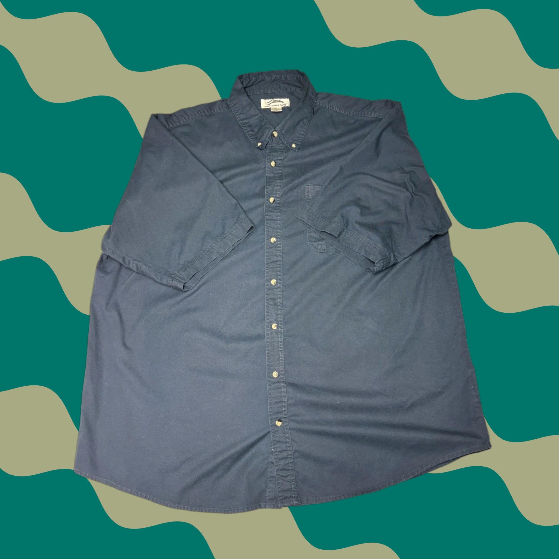 Vintage Tri-Mountain Mens 4XLT Button-Down Short Sleeve Blue Shirt Size US XXL / EU 58 / 5 - 1 Thumbnail