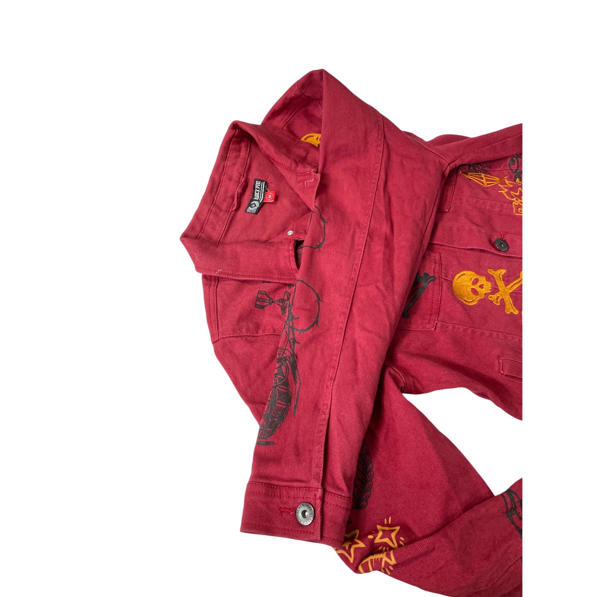 Other Black Pike Womens Red Denim embroided graphic jacket size M Size M / US 6-8 / IT 42-44 - 9 Thumbnail