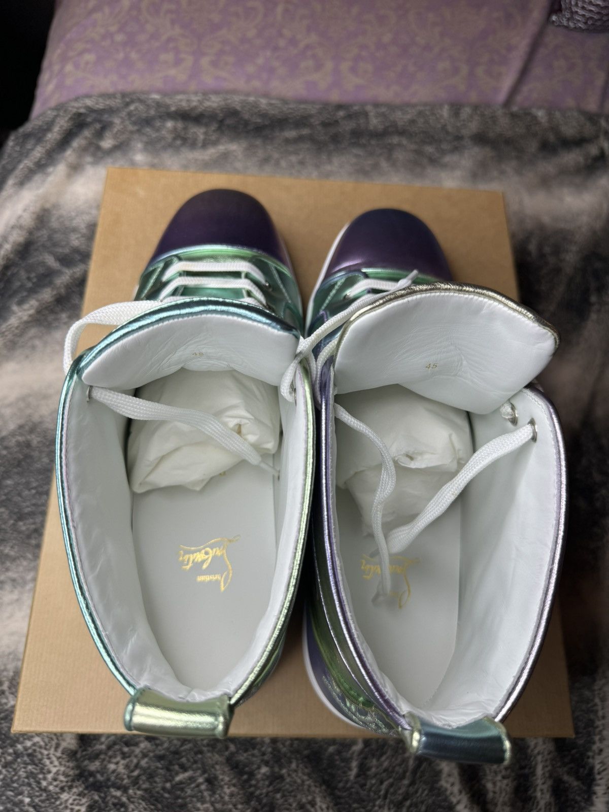 Christian Louboutin Christian Louboutin Flat Nappa Laminata Licorne Size US 12 / EU 45 - 8 Thumbnail