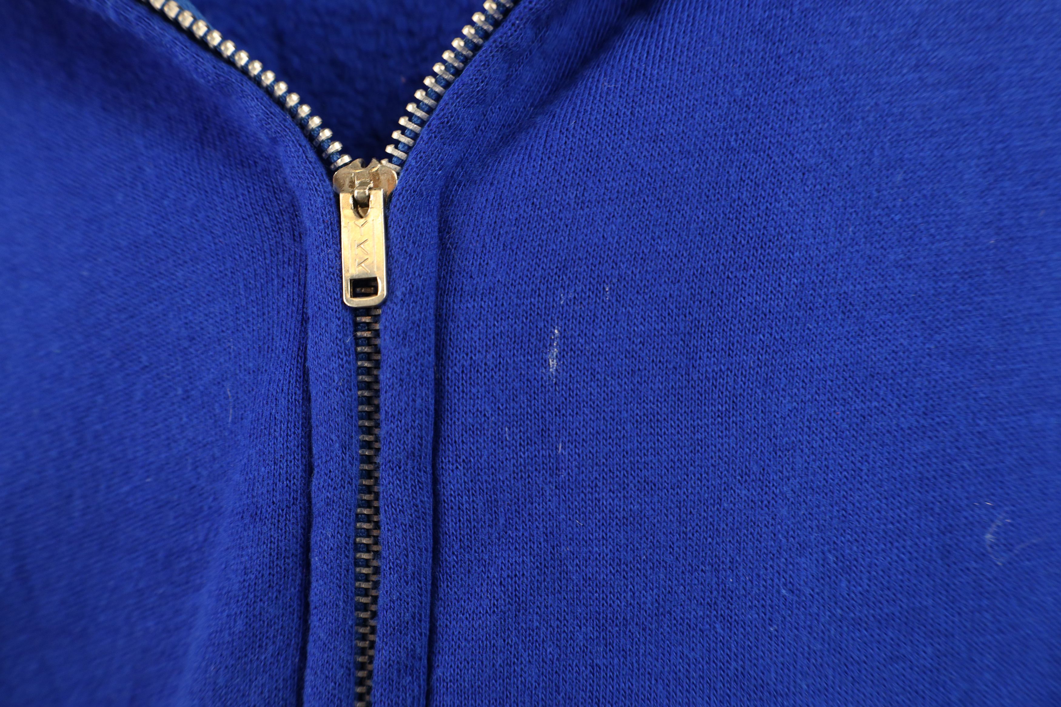 Vintage Vintage 70s Streetwear Blank Full Zip Hoodie Sweatshirt Blue Size US XL / EU 56 / 4 - 7 Thumbnail