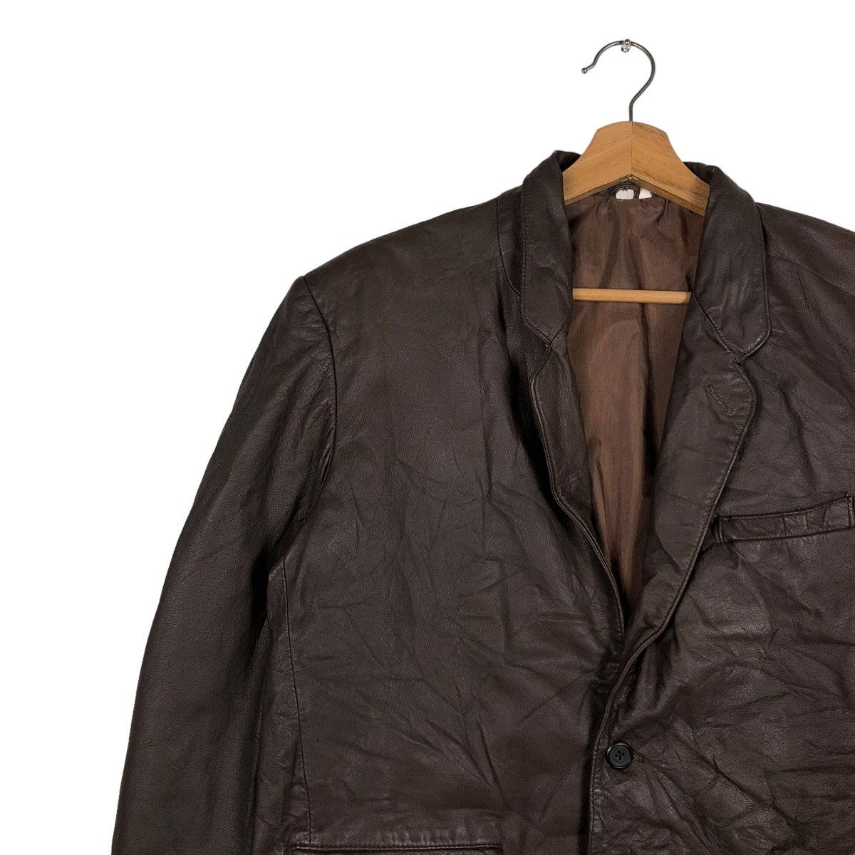 Japanese Brand 🔥VINTAGE GENUINE LEATHER JACKET BIG POCKET ISSEY MIYAKE Size US M / EU 48-50 / 2 - 9 Thumbnail