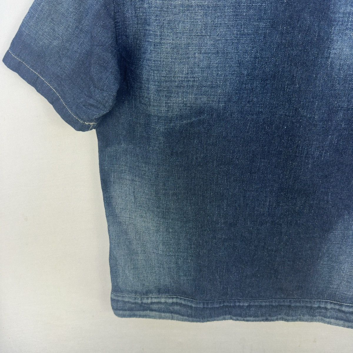 Marithe + Francois Girbaud Vintage MFG Faded Denim Short Sleeve Button Up Shirt Size US M / EU 48-50 / 2 - 7 Thumbnail