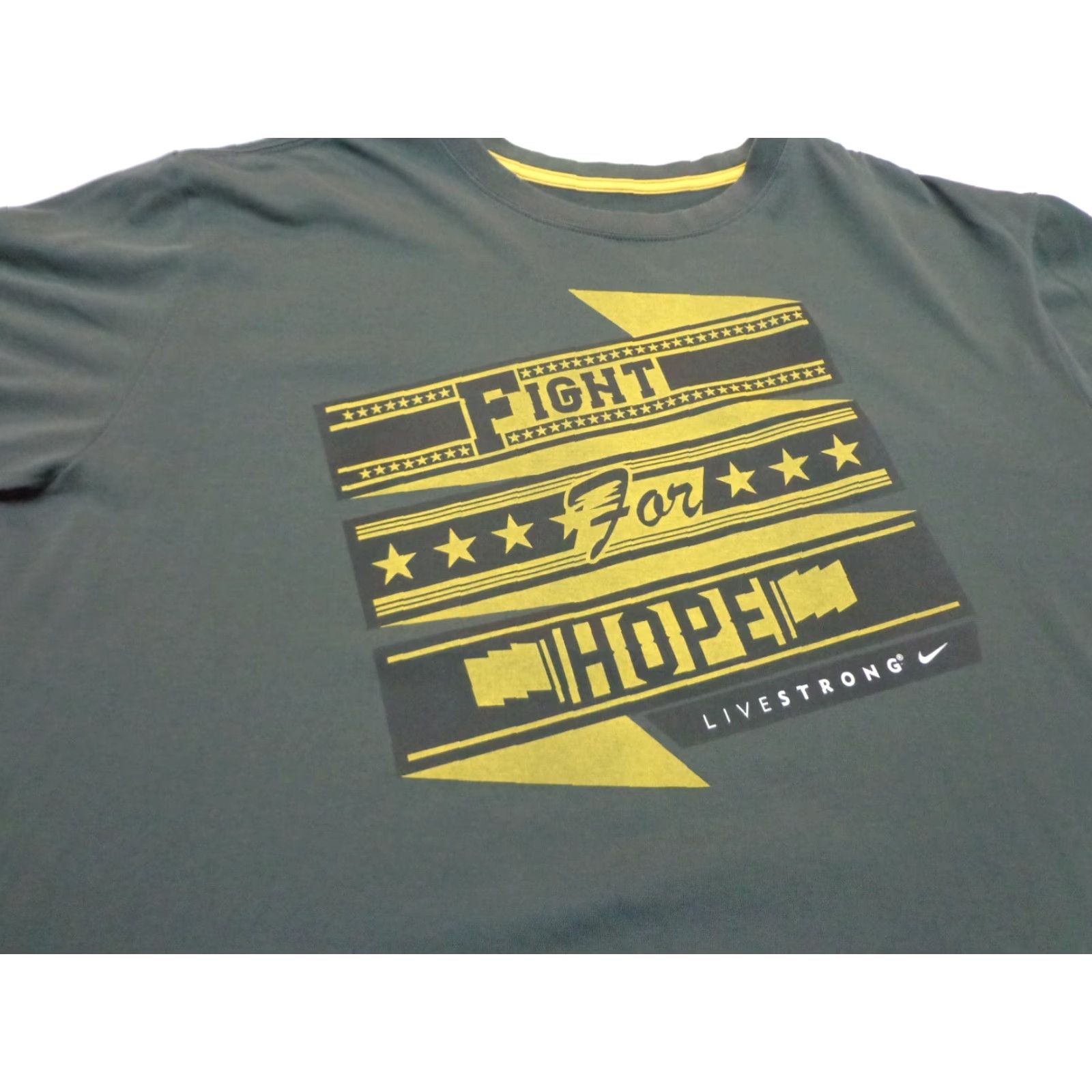 Nike Nike Dri-Fit Shirt FIGHT FOR HOPE Gray Live Strong T Shirt XL Men - Nike Dri-FIT Short Sleeve Activewear Shirt, Size XL, Gray, Mens Size US XL / EU 56 / 4 - 2 Thumbnail