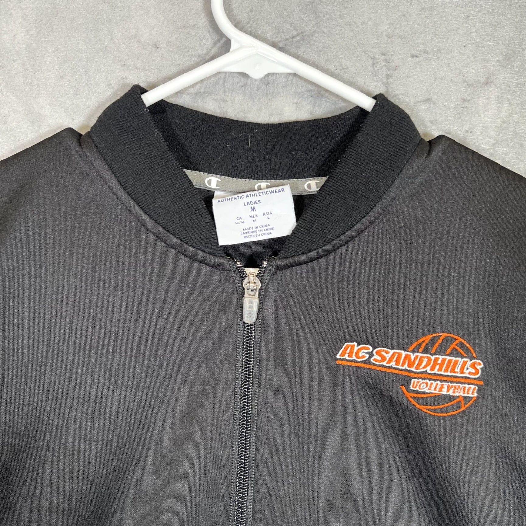 Champion Champion Volleyball Satin Jacket Womens M Black Zip Ladies Track Jacket - AC Sanhills, Satin, -? Size M / US 6-8 / IT 42-44 - 4 Thumbnail