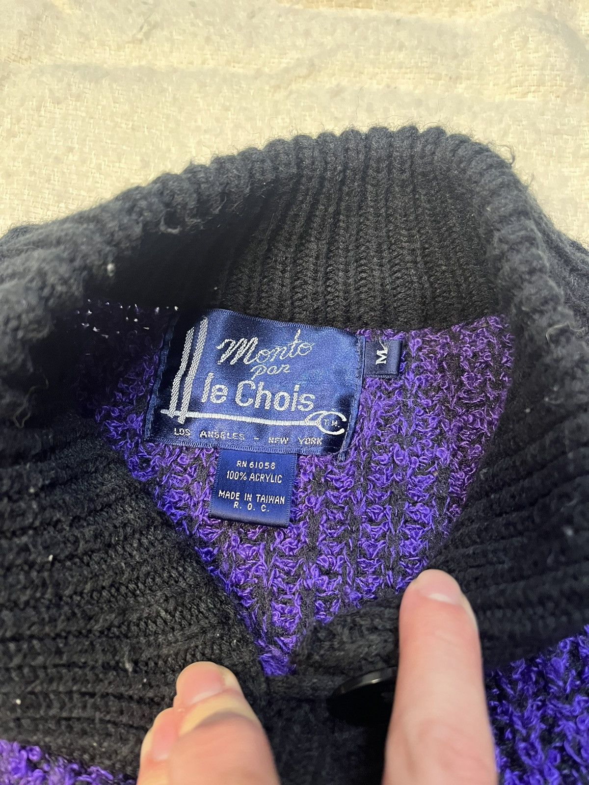Vintage Vintage 90s Monto Par Le Chois Long Purple Cardigan Sweater Size US M / EU 48-50 / 2 - 5 Thumbnail