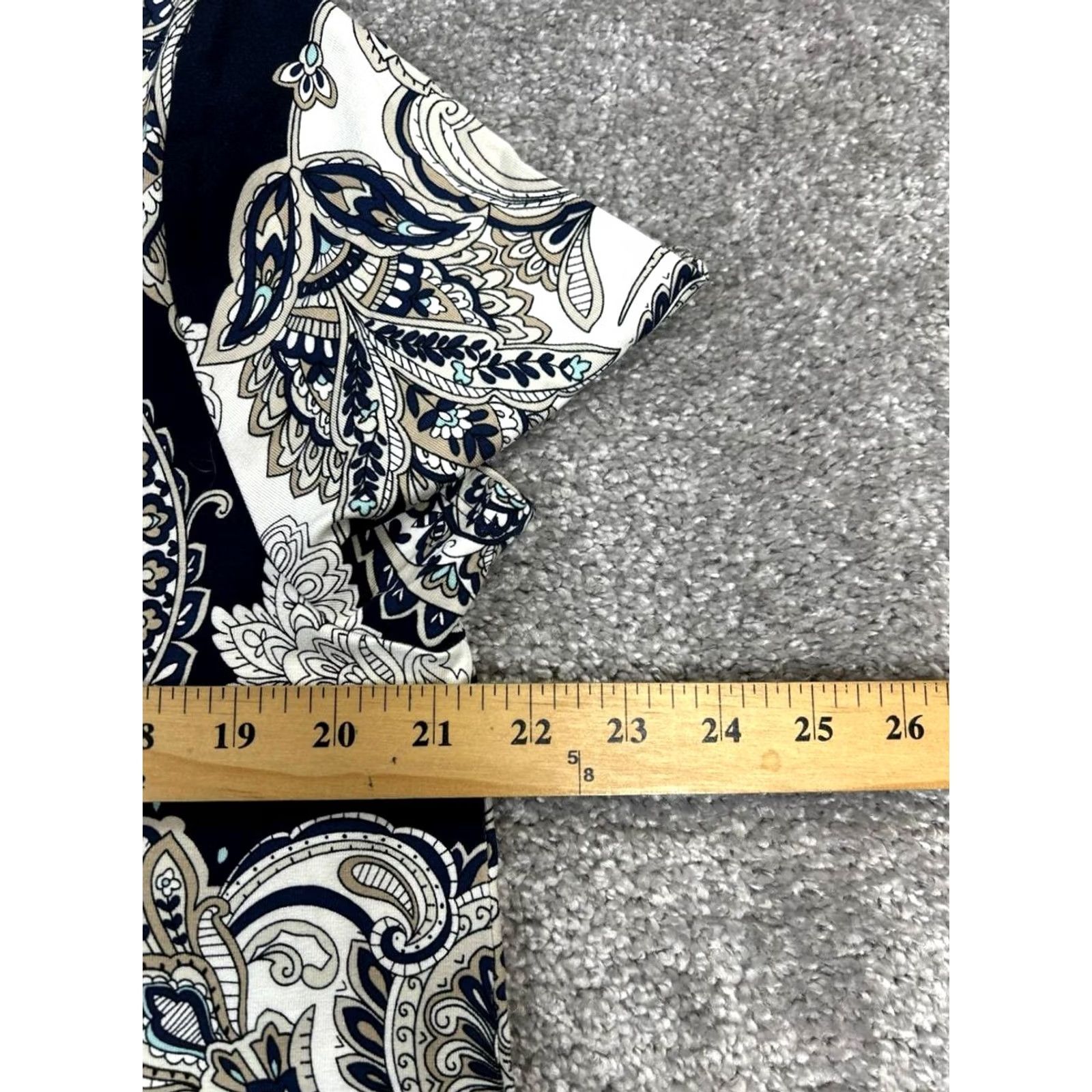 J. Jill J.Jill Blouse Womens Large Tall Blue White Beige Floral Shirt Size L / US 10 / IT 46 - 7 Thumbnail