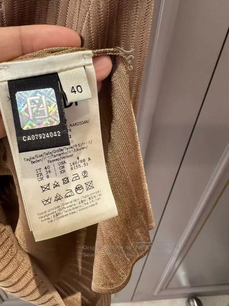 Fendi Fendi Camel Color Logo Embossed Cardigan Size XS / US 0-2 / IT 36-38 - 5 Thumbnail