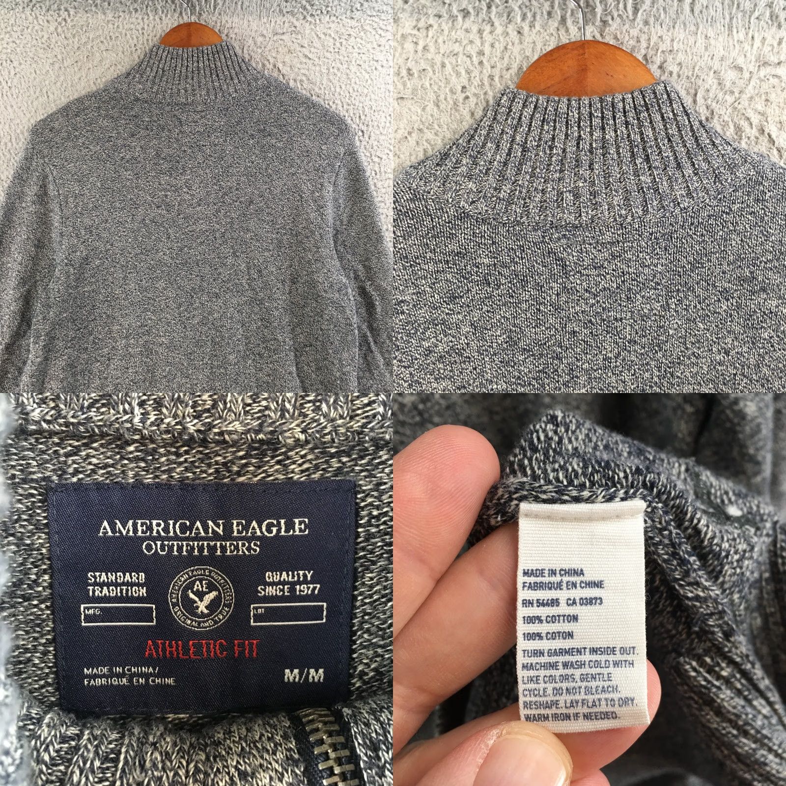 American Eagle Outfitters American Eagle Outfitters Sweaters Mens M Gray Cotton Mock Neck Long Sleeves Pullover Size US M / EU 48-50 / 2 - 8 Thumbnail