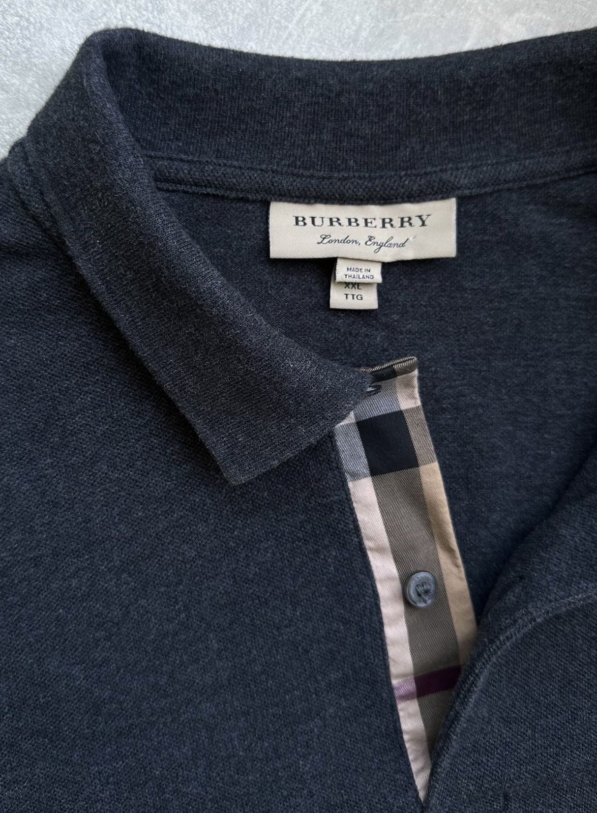 Burberry Burberry Men's Long Sleeve Polo Shirt Size XXL Check Placket Size US XXL / EU 58 / 5 - 4 Thumbnail