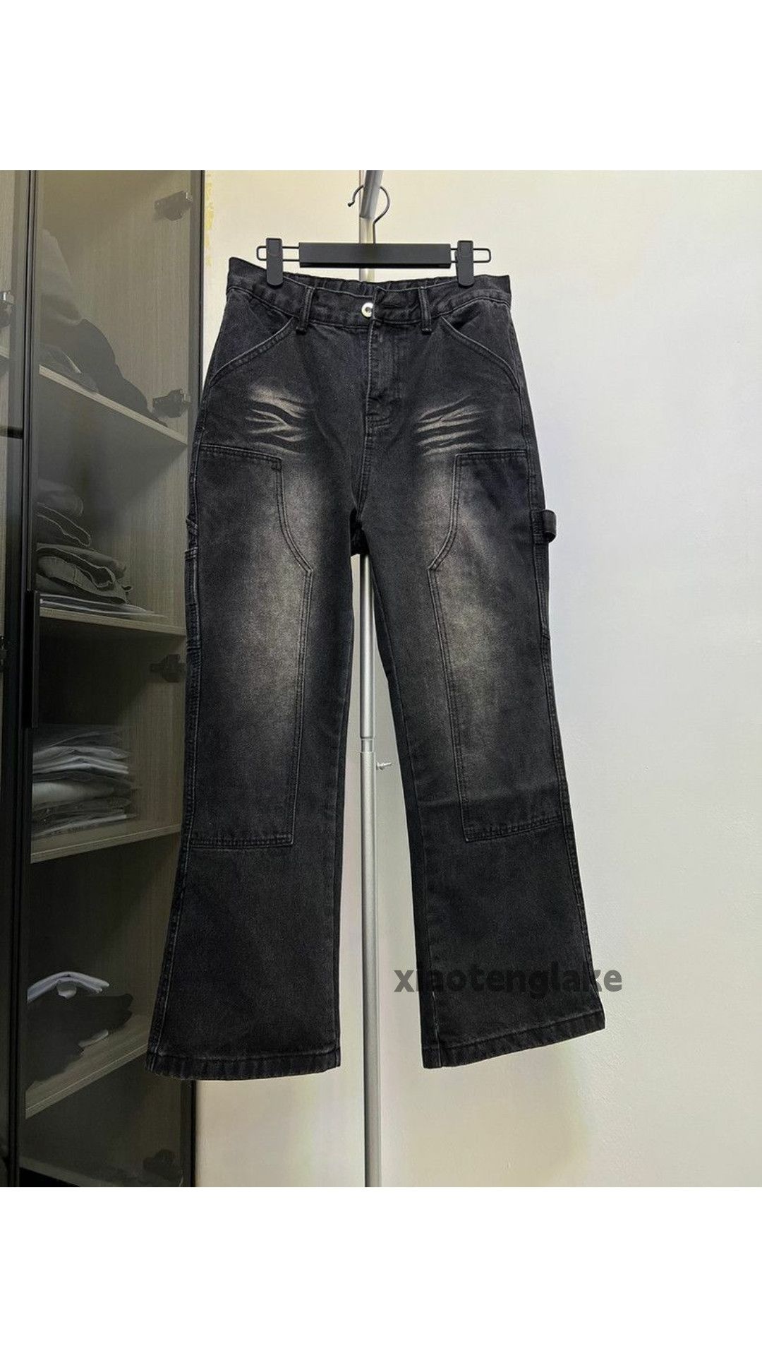 Jean × Vintage washed faded carpenter cargo workwear flared jeans Size US 30 / EU 46 - 5 Thumbnail