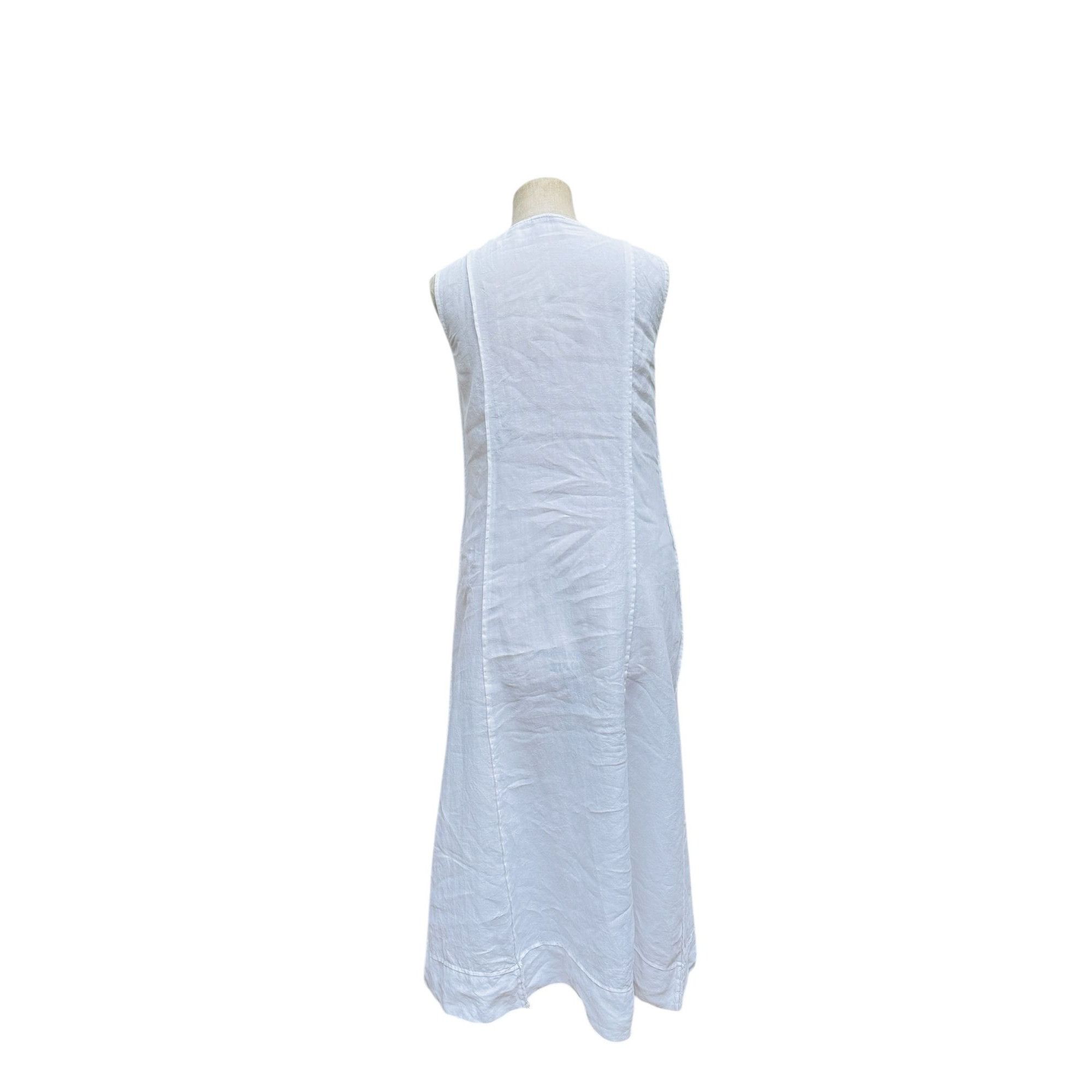 Issey Miyake White Linen Elongated Dress Size L / US 10 / IT 46 - 3 Thumbnail