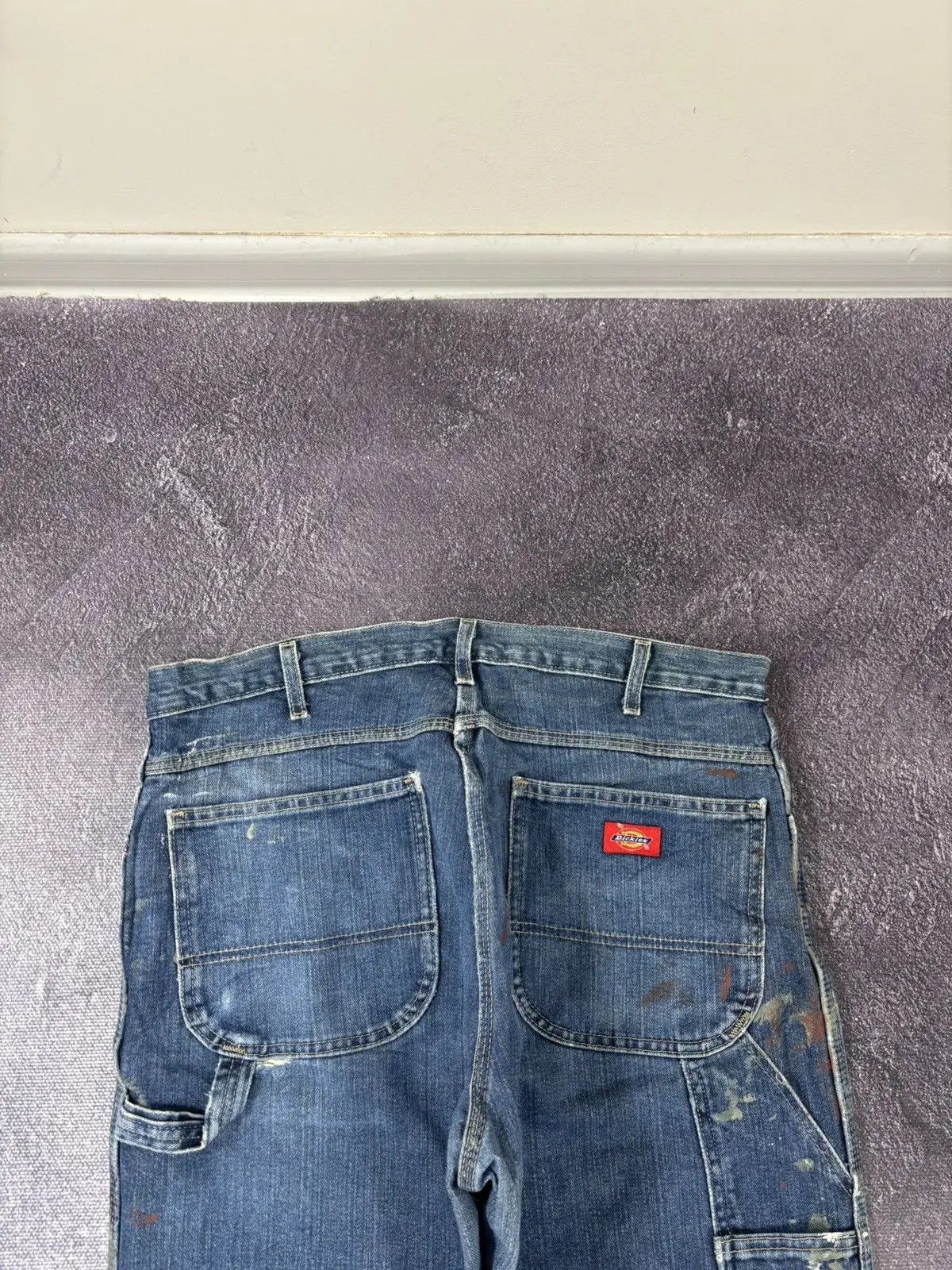 Dickies × Vintage Vintage Dickies USA Painted Blue Denim Y2K Skate Baggy Jeans Size US 34 / EU 50 - 6 Thumbnail