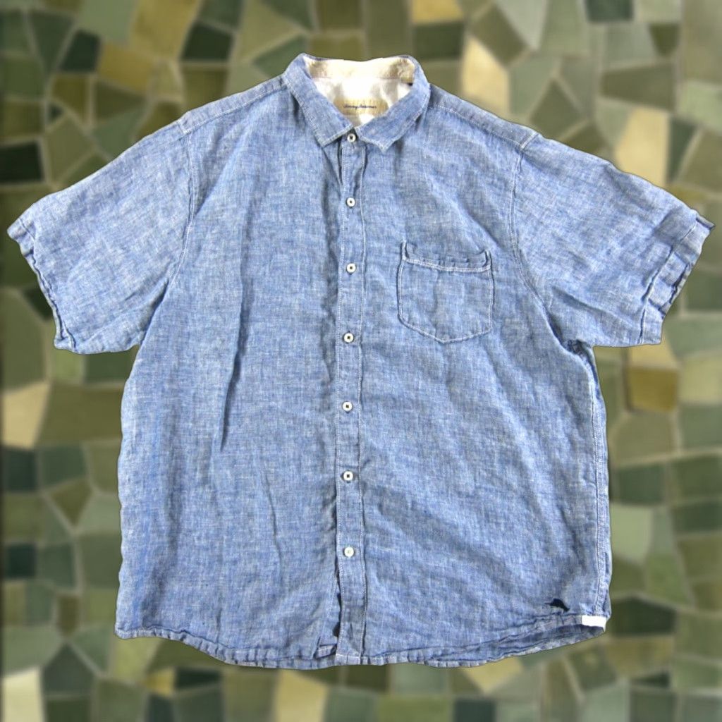 Tommy Bahama Tommy Bahama Shirt Men XL 100% Linen Blue Short Sleeve Button-Down T ommy Bahama Shirt XL 100% Linen Blue Short Sleeve Button-Down Size US XL / EU 56 / 4 - 1 Thumbnail