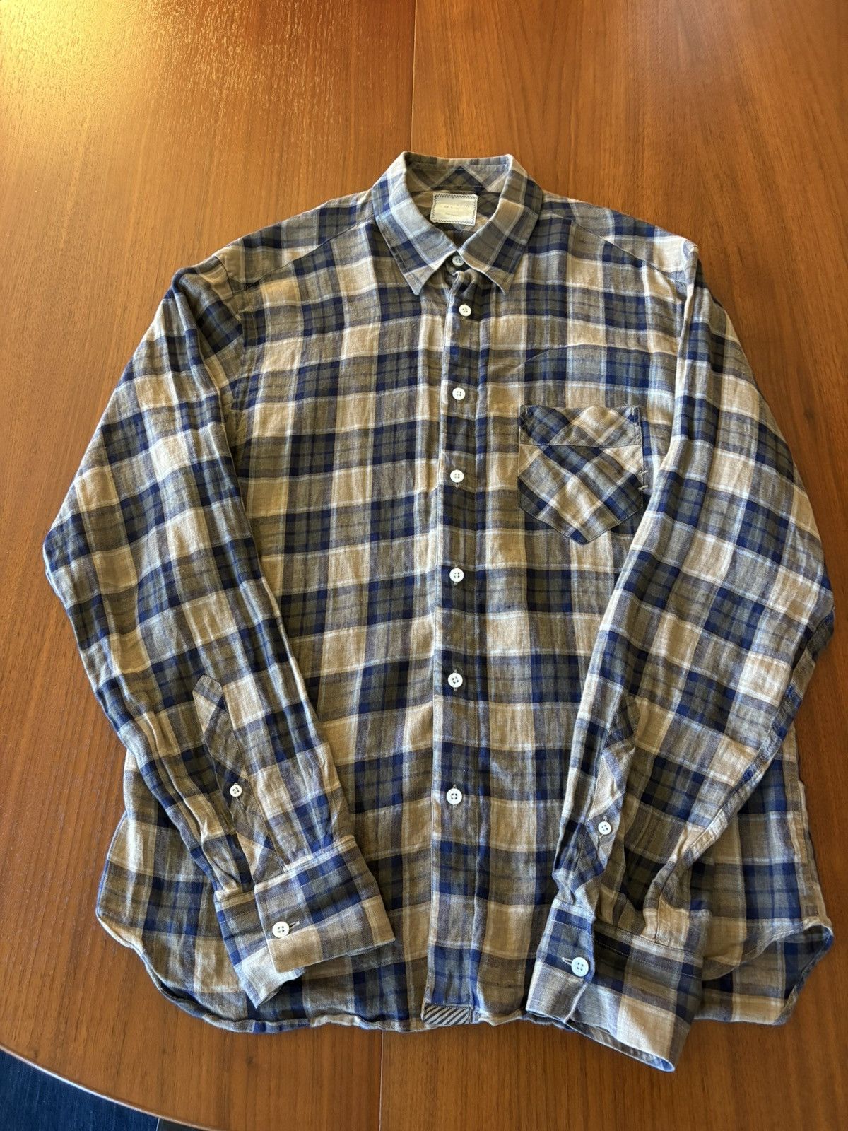 Billy Reid BILLY REID LINEN PLAID SHIRT MEDIUM Size US M / EU 48-50 / 2 - 1 Thumbnail