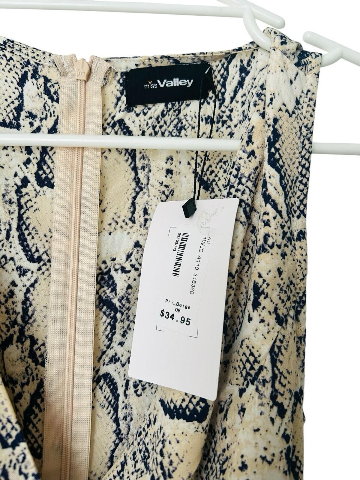 Other Miss Valley Jumpsuit Beige Animal Print BNWT - Sz 8 Size 27" / US 4 / IT 40 - 5 Thumbnail