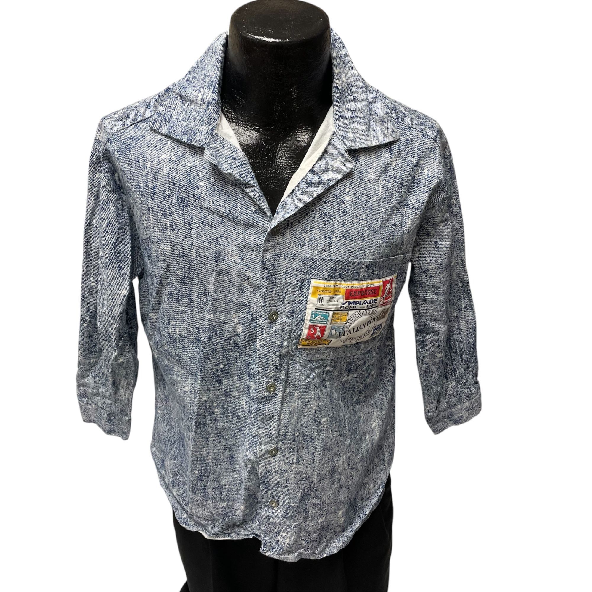 Other Vtg Italian Boys Aldo Gianne STONE WASH Streetwear Shirt Size US S / EU 44-46 / 1 - 2 Thumbnail