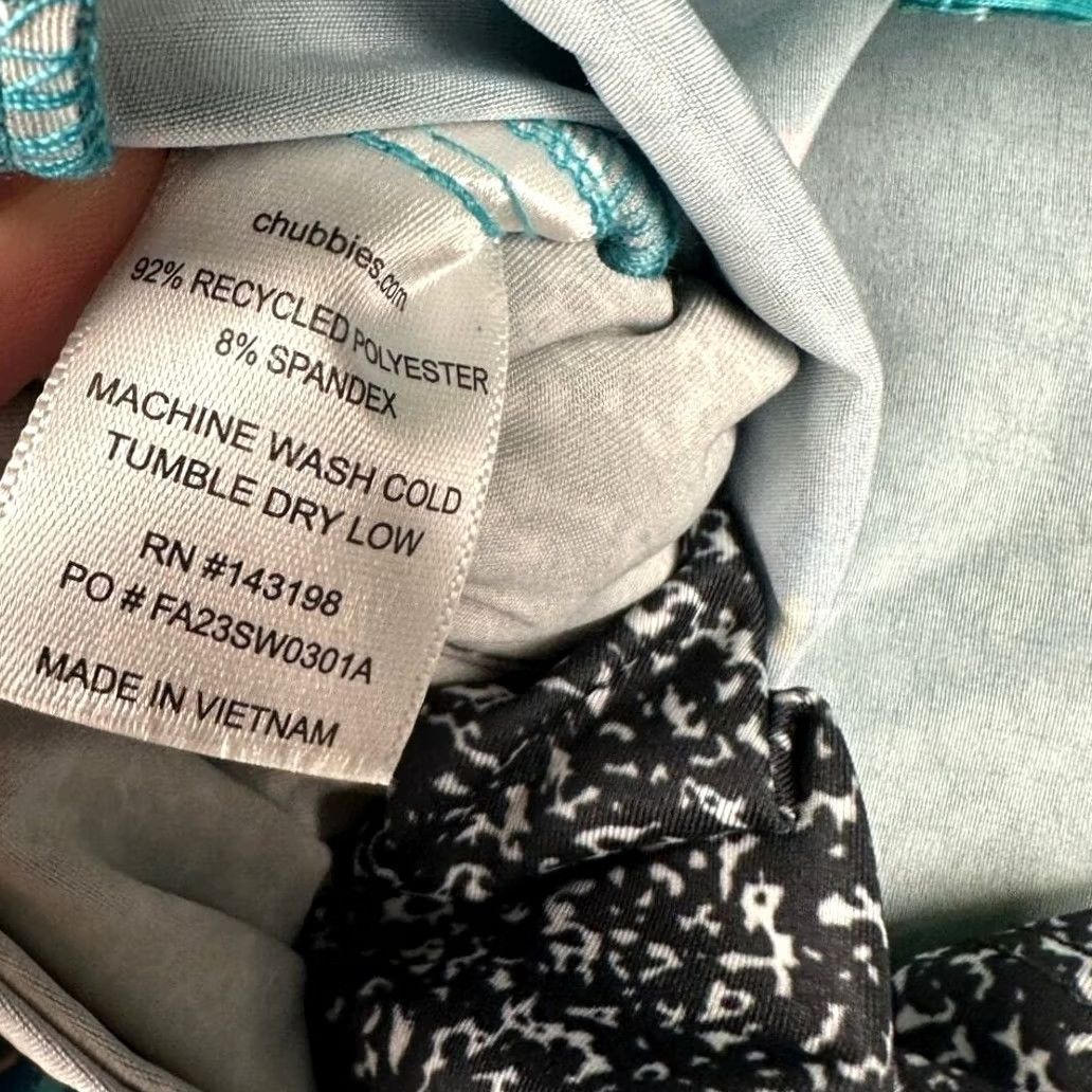 Chubbies Chubbies Swim Trunks Mens Large Teal Green Pineapple Lined Drawstring NEW B42 Board Shorts Beach Pattern Geometric Elastic Waist Mens Size ONE SIZE - 5 Thumbnail