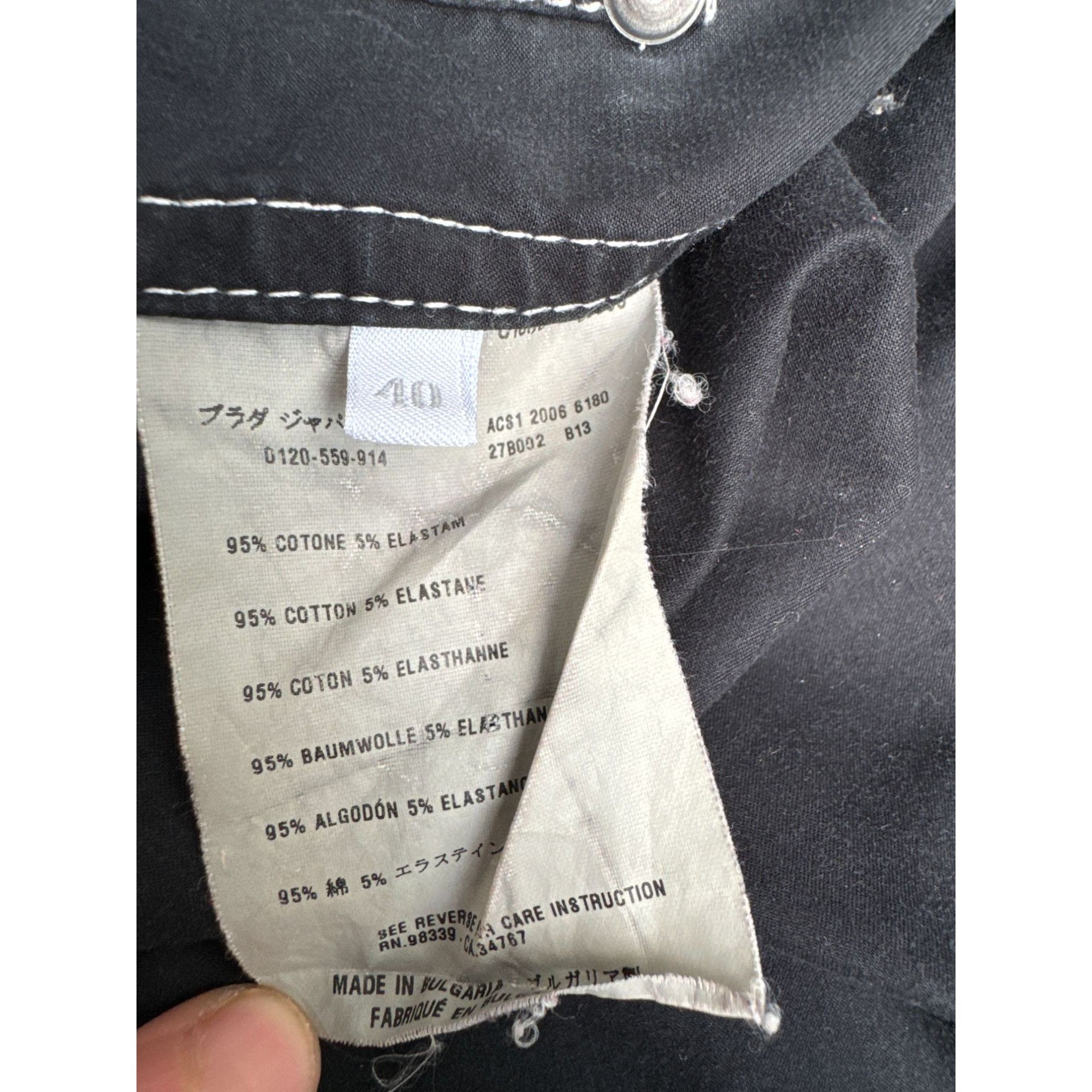 Prada Black Contrast Stitch Jacket Size S / US 4 / IT 40 - 6 Thumbnail