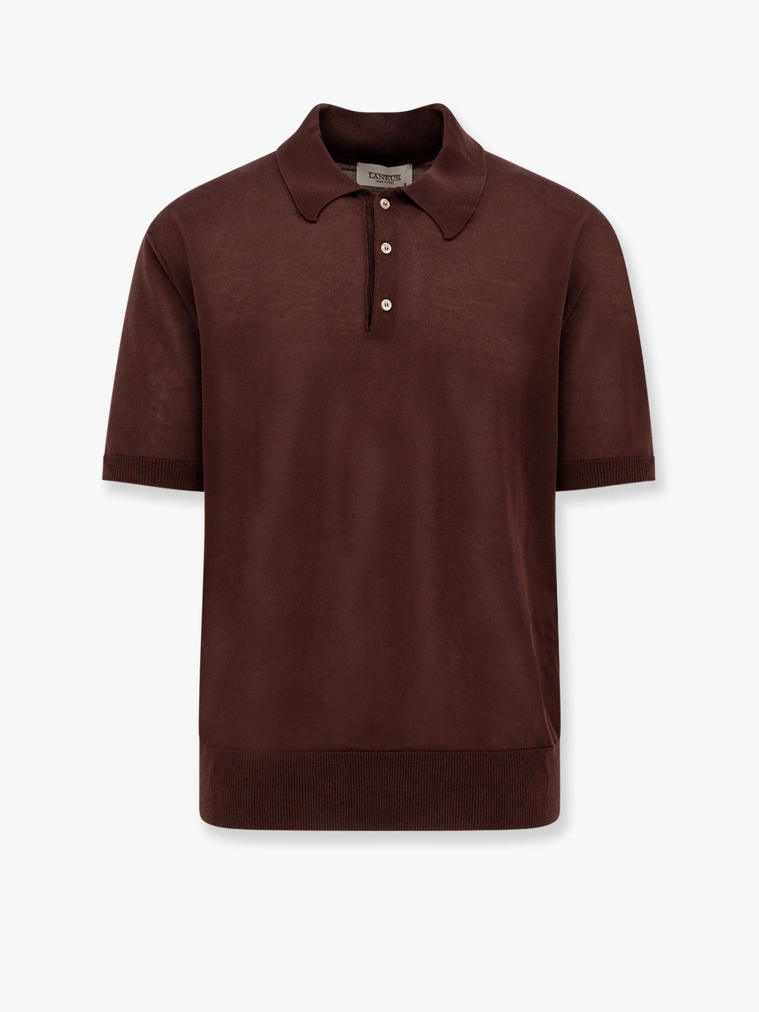 Laneus Striped Cotton T-Shirt With Logo Embroidery On The