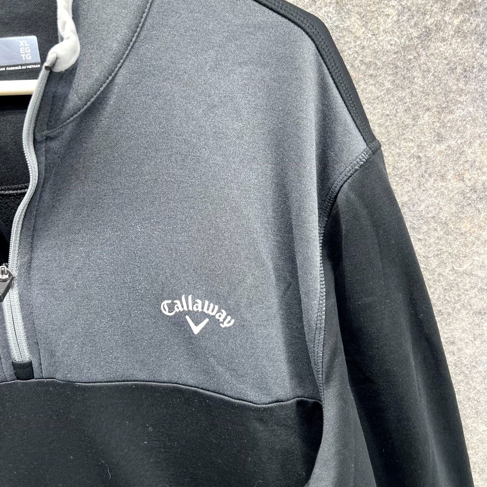 Callaway VINTAGE Callaway Sweater Mens XL Black Grey Quarter Zip Pullover Knit Jacket Golf Pullover Knit Shirt Men’s XL Black Golf Sweater Size US XL / EU 56 / 4 - 4 Thumbnail