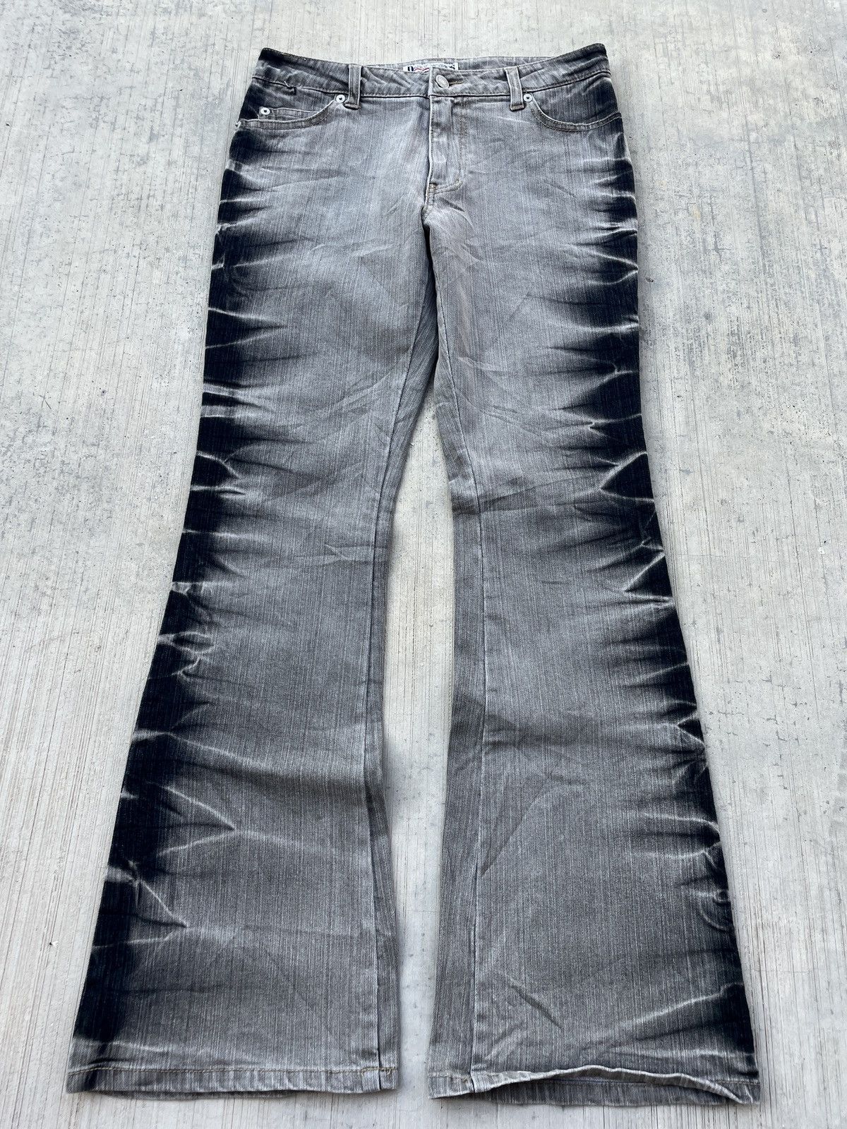 Japanese Brand 💥RARE💥2000s JAPANESE BRAND DAILY TOPIC FRACTION FLARE JEANS Size US 29 - 2 Thumbnail