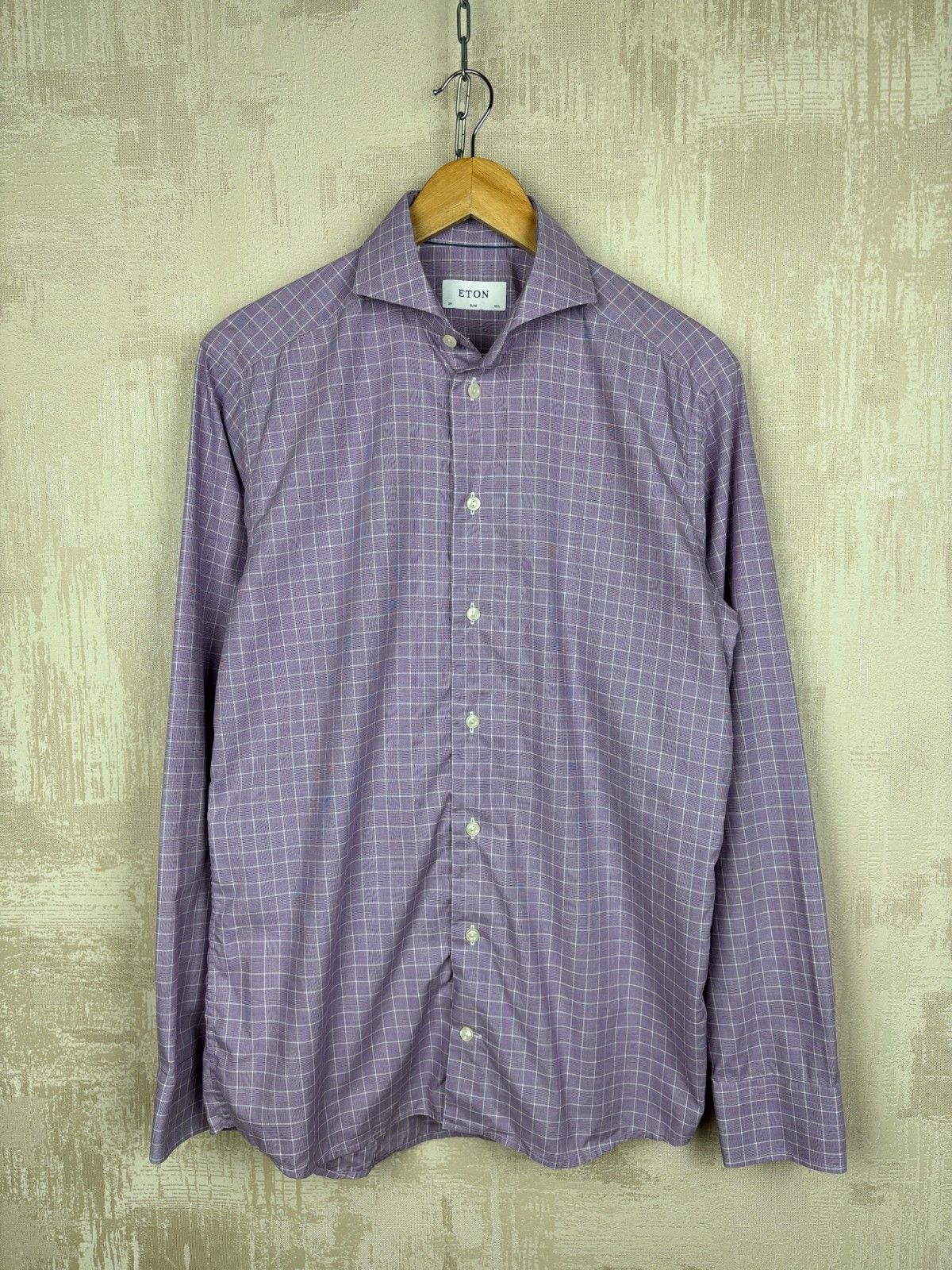 Eton Eton York Check Long Sleeve Dress Shirt Size 39 15.5 Slim Size US M / EU 48-50 / 2 - 3 Thumbnail
