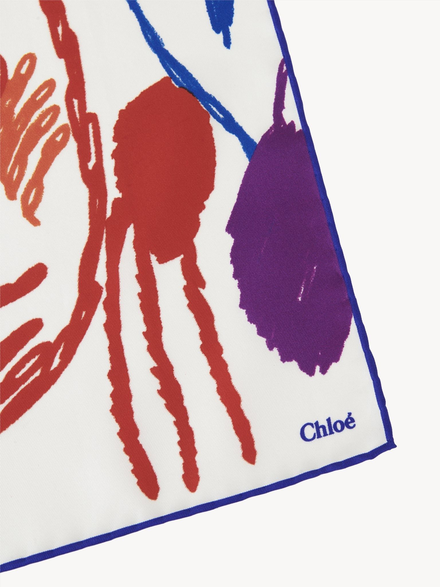 Chloe o1loc1c1024 Size: OS / Carre Scarf Ester Print in Ivory Size ONE SIZE - 2 Thumbnail