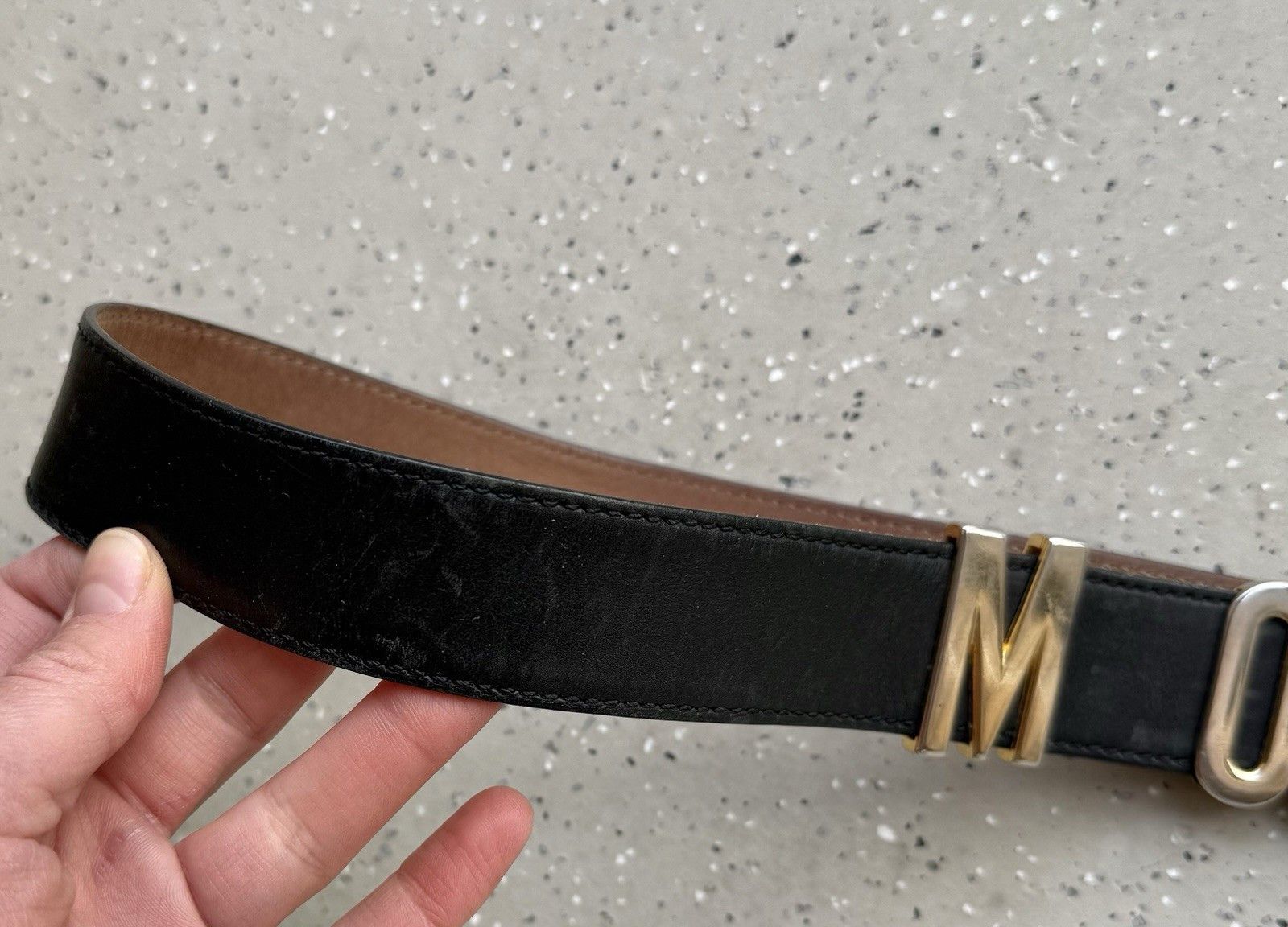 Moschino Vintage Moschino Womens Lettering Logo Leather Belt 85 cm Size ONE SIZE - 11 Thumbnail