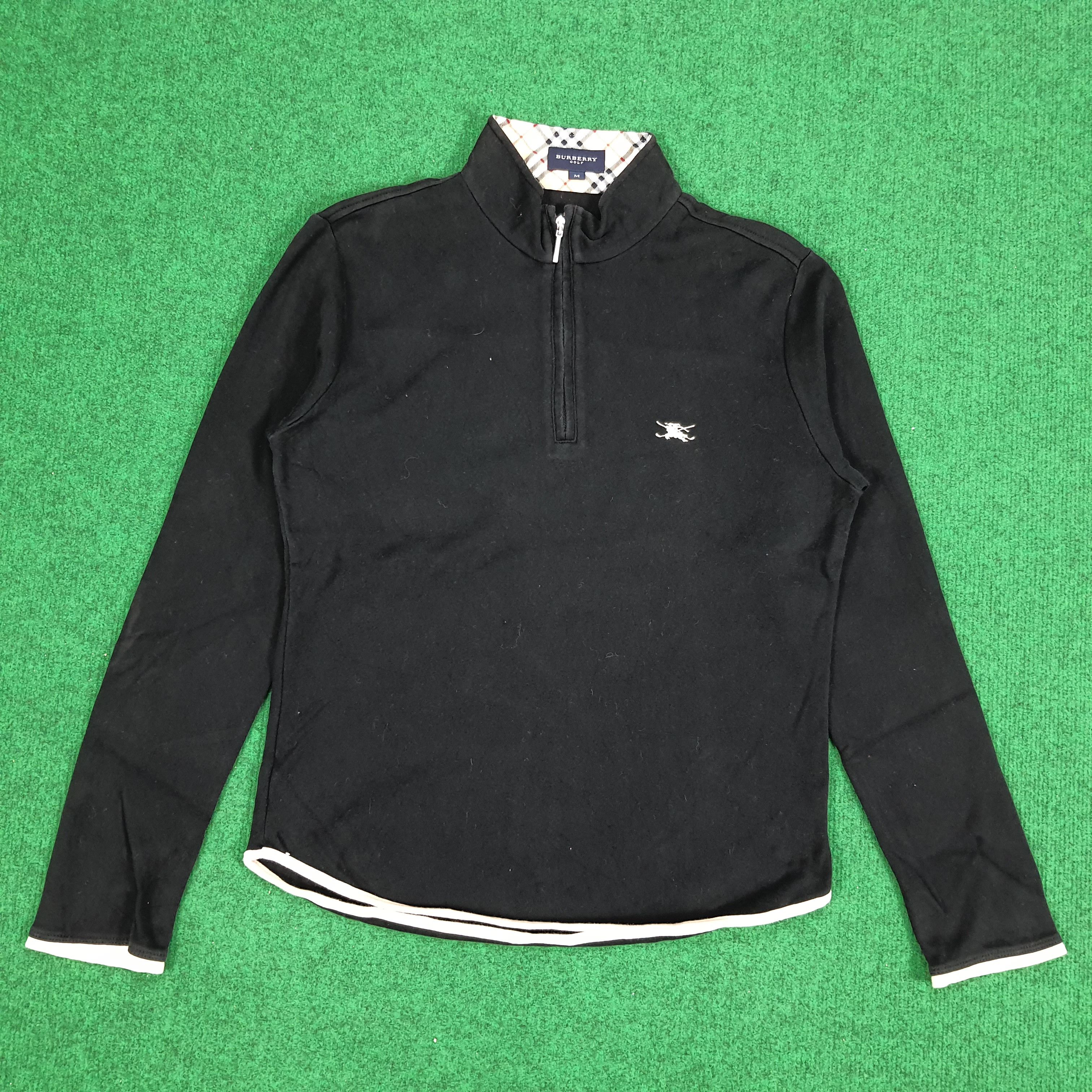 Burberry × Vintage Vintage Burberry Golf Nova Check Half Zipper Tshirt Size S / US 4 / IT 40 - 1 Thumbnail