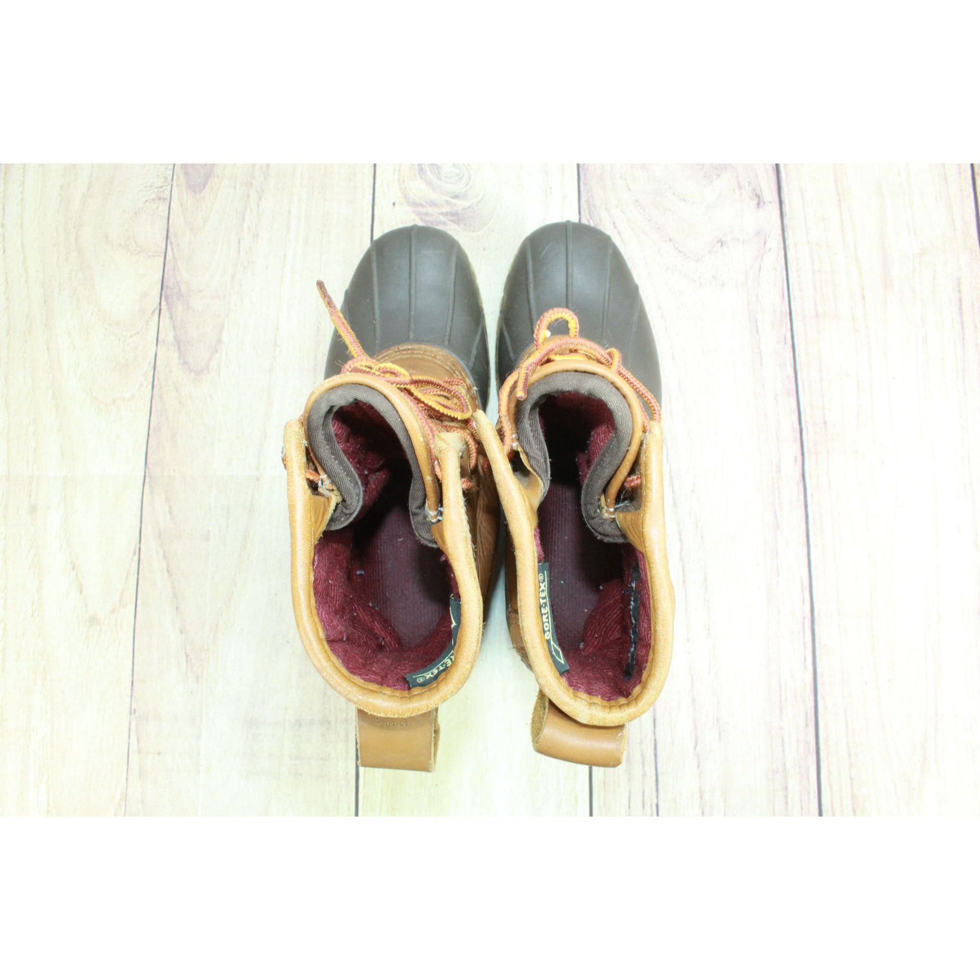 L.L. Bean × Leather LL Bean Brown Leather Insulated Goretex Ankle Duck Boots Size US 6 / IT 36 - 7 Thumbnail
