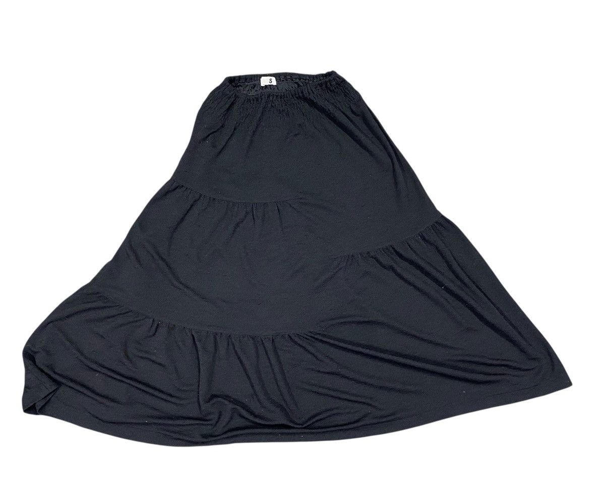 Issey Miyake Vintage ISSEY MIYAKE JAPAN. BLACK POLY GATHER FLARE SKIRT Size 23" - 3 Thumbnail