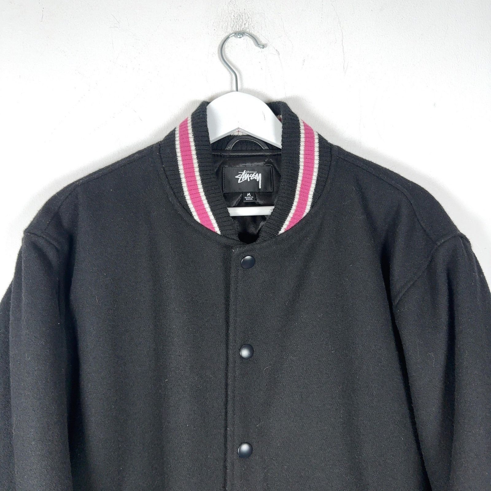 Stussy Stussy 'Talk Melton' Striped Varsity Jacket Size US M / EU 48-50 / 2 - 2 Thumbnail