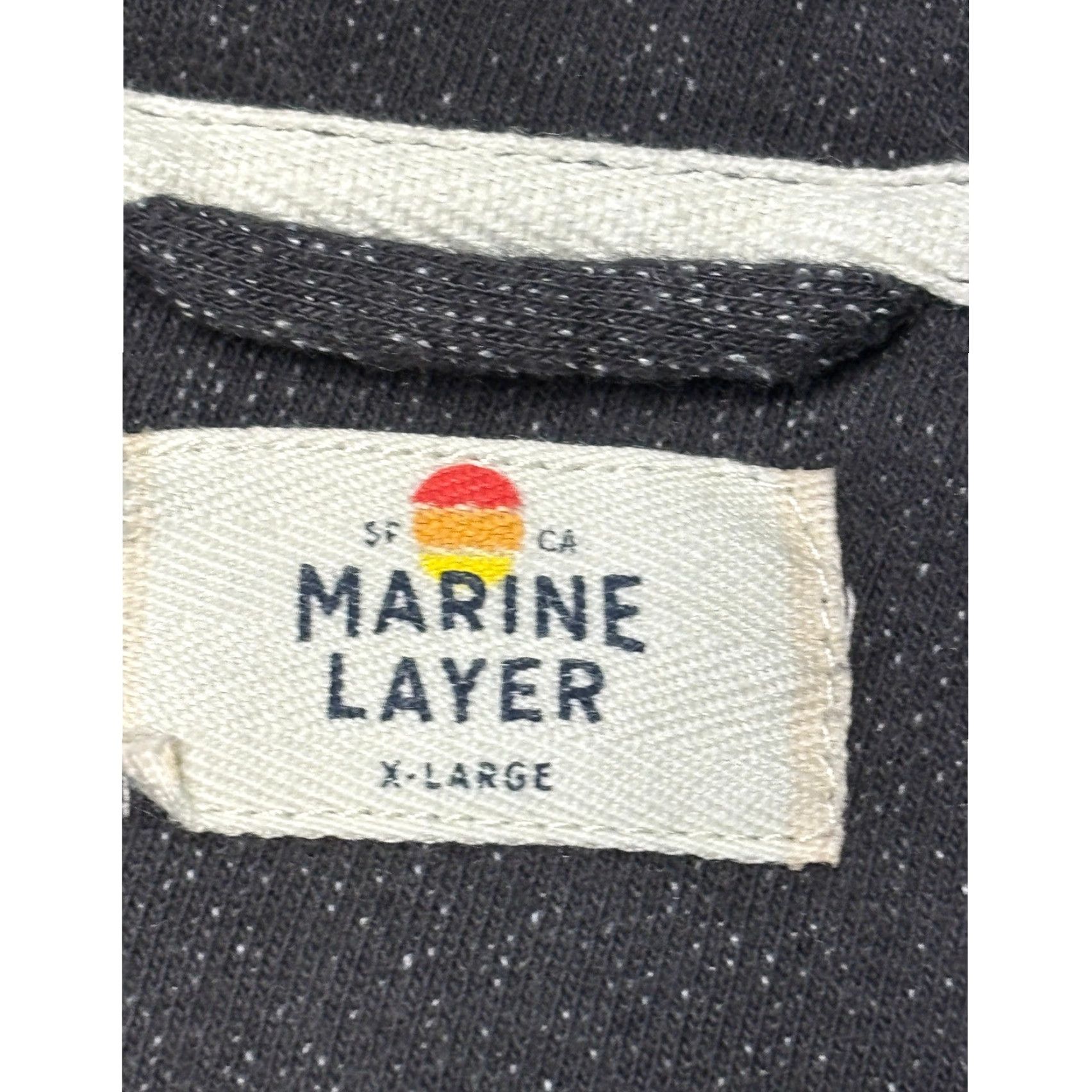 Marine Layer Marine Layer Mens XL Charcoal Gray Marl Quarter Button Pullover Mock Neck Sweater Knit Henley Casual Travel Size US XL / EU 56 / 4 - 2 Thumbnail