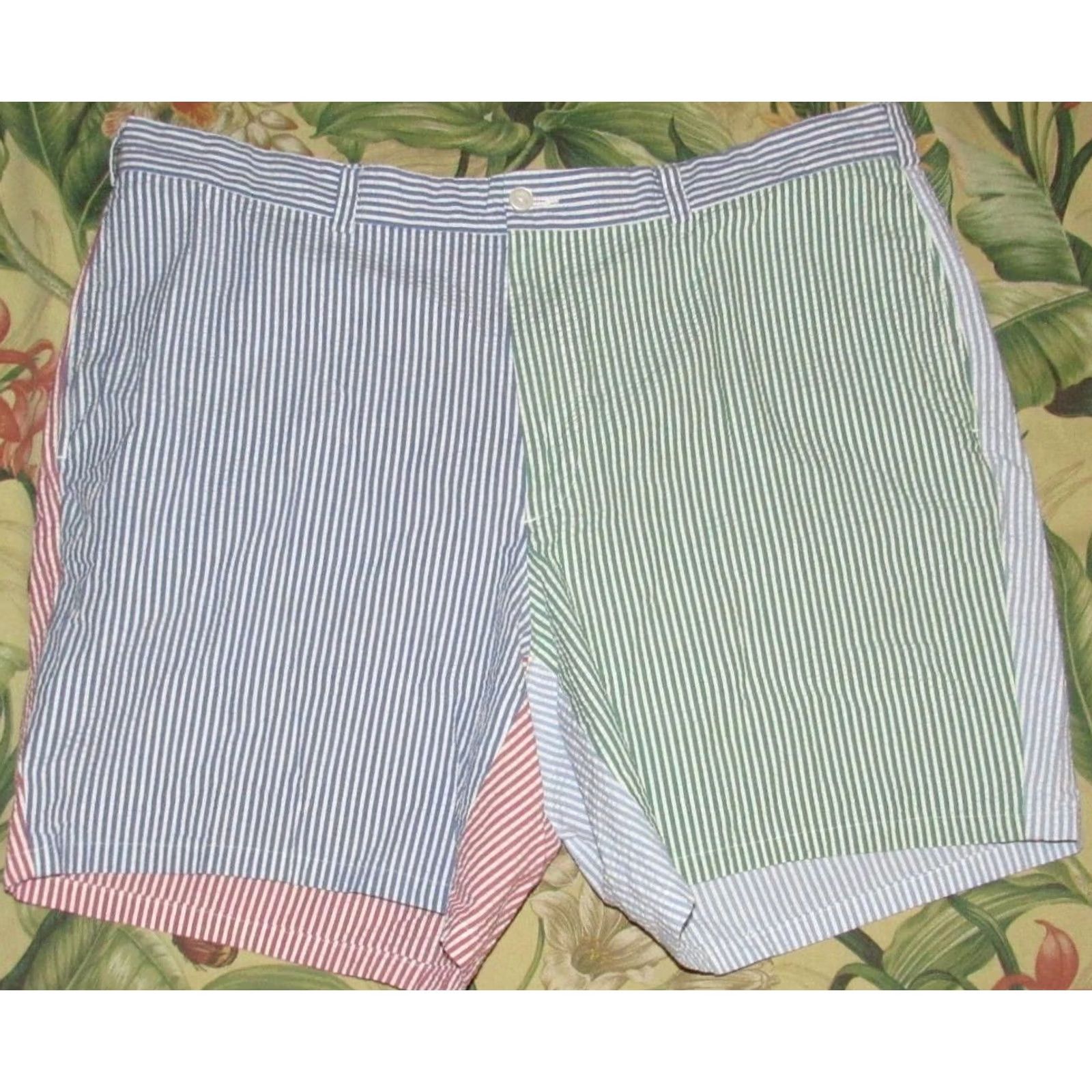 Brooks Brothers BROOKS BROTHERS Chino Seersucker Shorts 7" Pastel Color Block 40 Men Regular XS? Size US 40 / EU 56 - 2 Thumbnail
