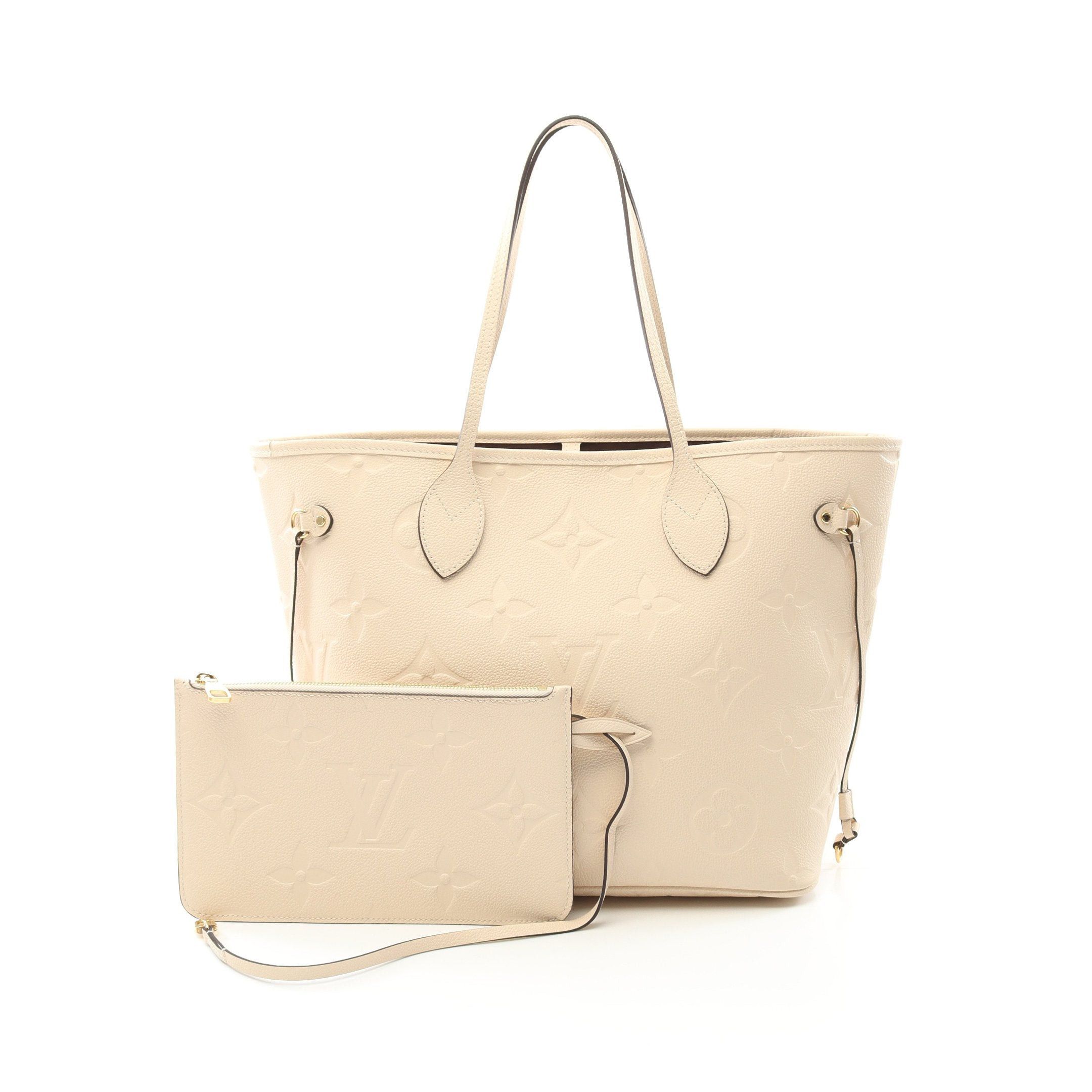 Louis Vuitton Louis Vuitton Neverfull Mm Monogram Empreinte Claim Shoulder Bag Tote Leather Ivory Size ONE SIZE - 1 Thumbnail