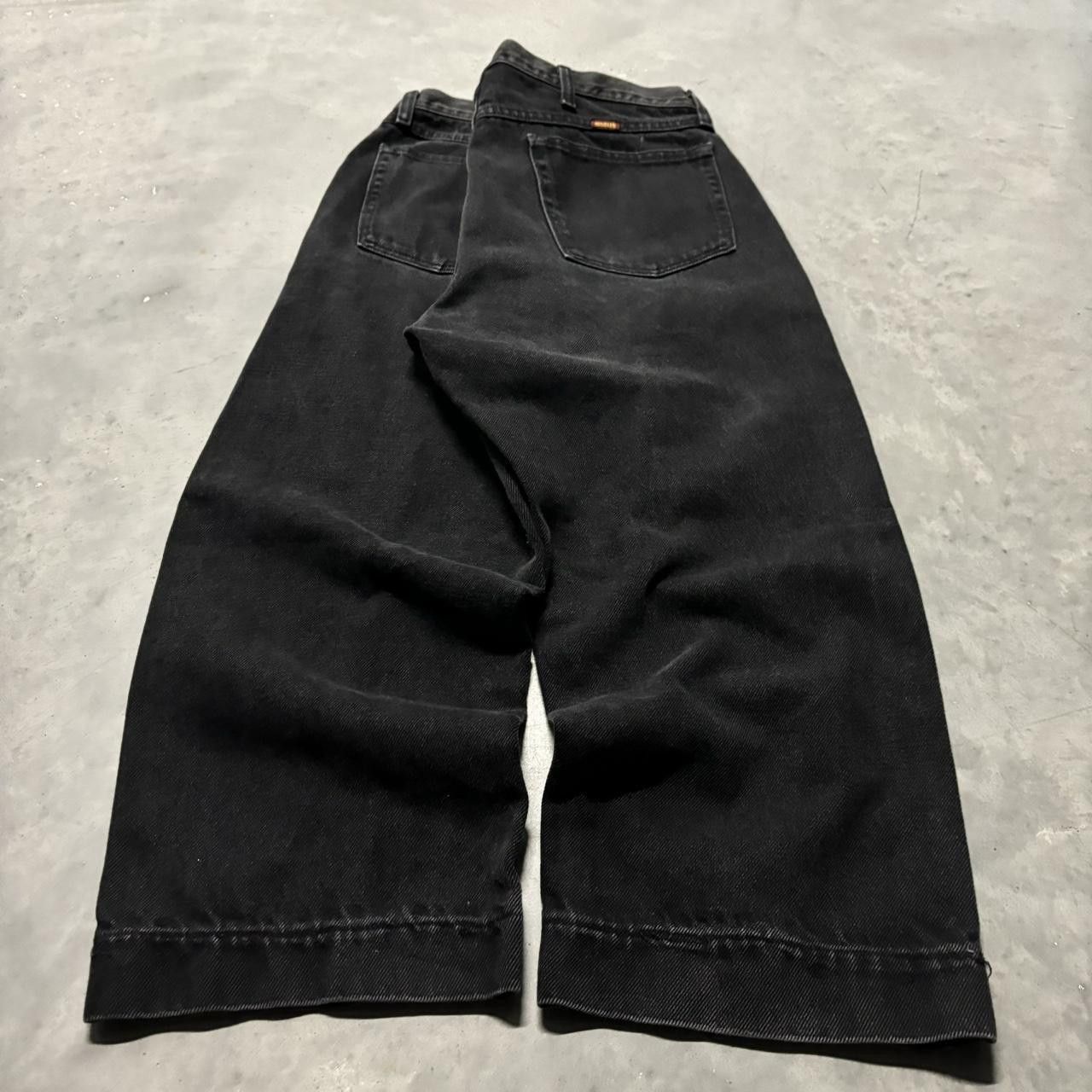 Japanese Brand × Vintage Crazy Vintage Y2K/2000s Grunge Solid Black Essential Denim Jeans! Size US 35 - 4 Thumbnail