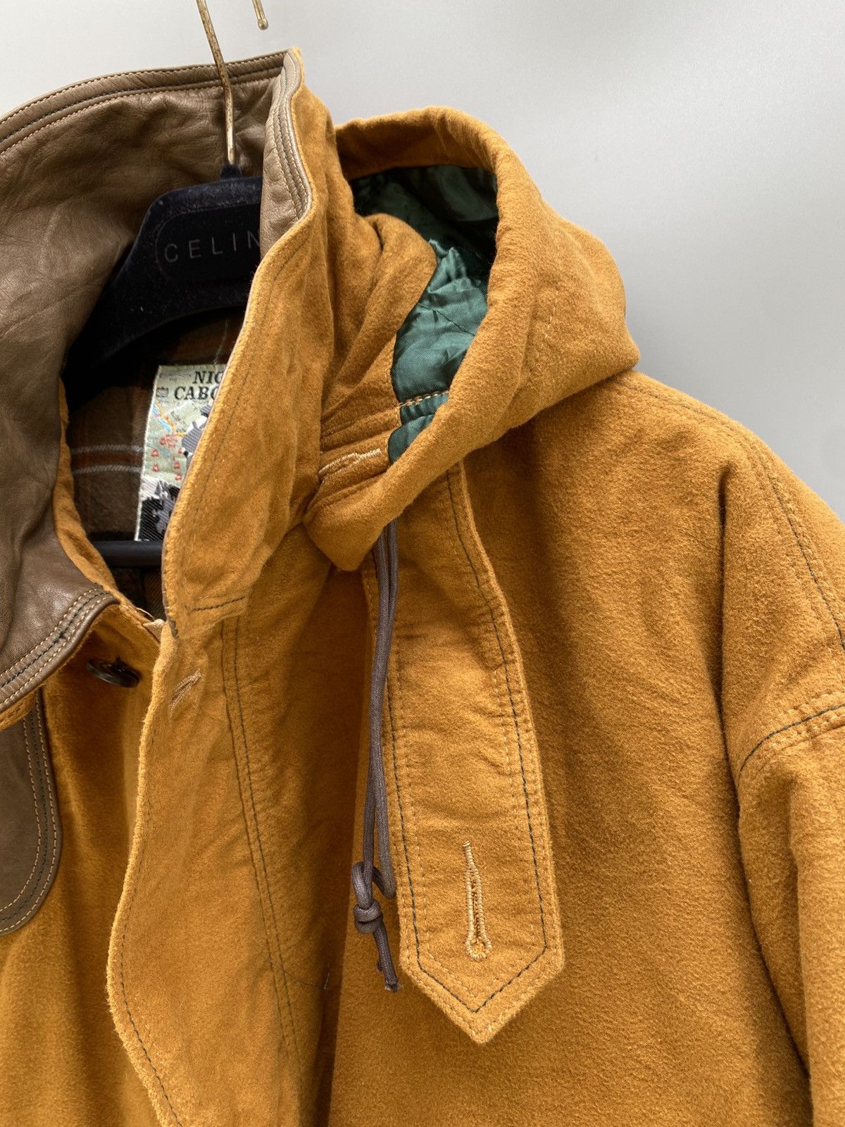Nigel Cabourn 1980s - Nigel Cabourn- Moleskin/Leather Hunting Parka Size US XL / EU 56 / 4 - 6 Thumbnail