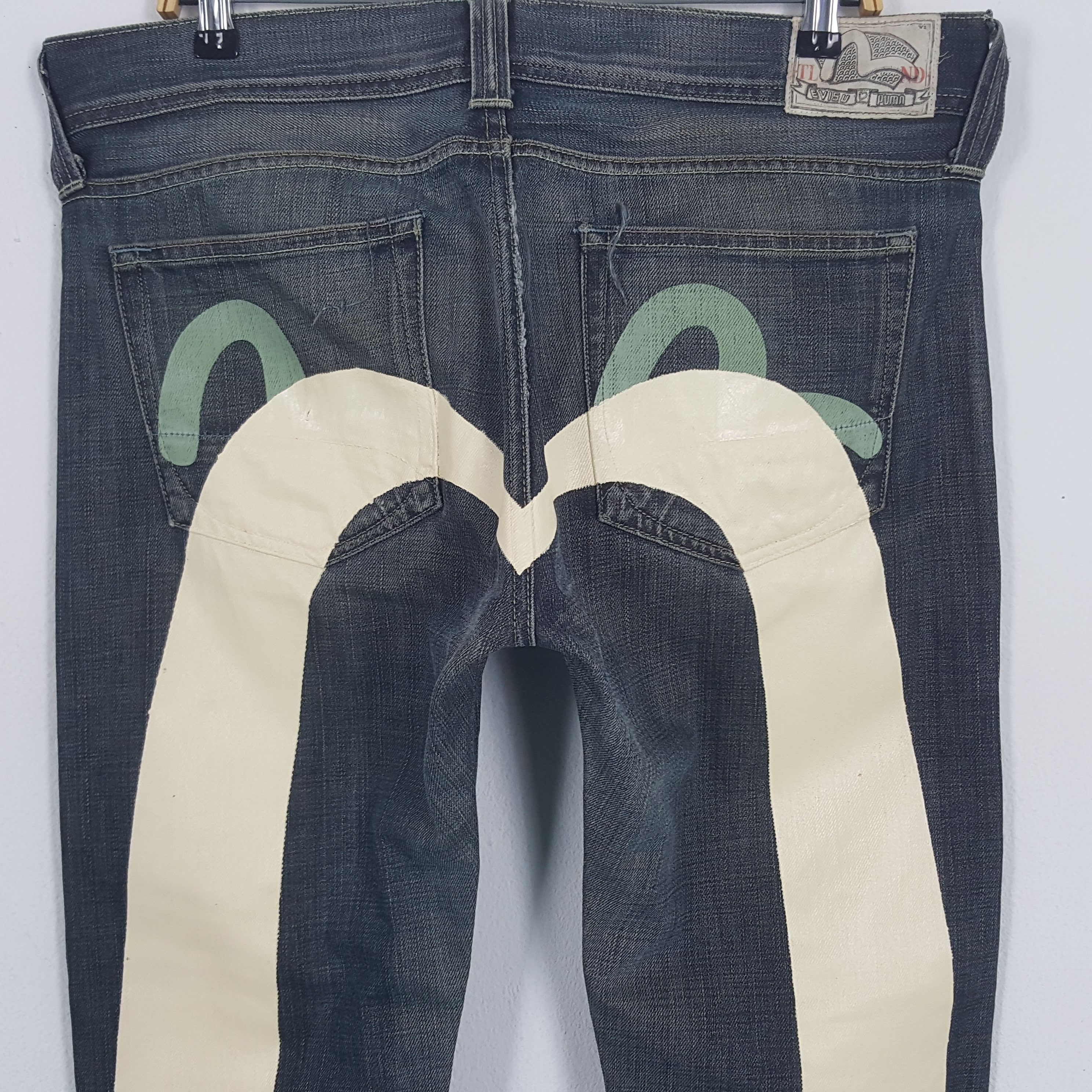 Evisu × Puma × Vintage Vintage Evisu Puma Japanese Brand Daicock Custom Denim Jeans Size US 37 - 2 Thumbnail