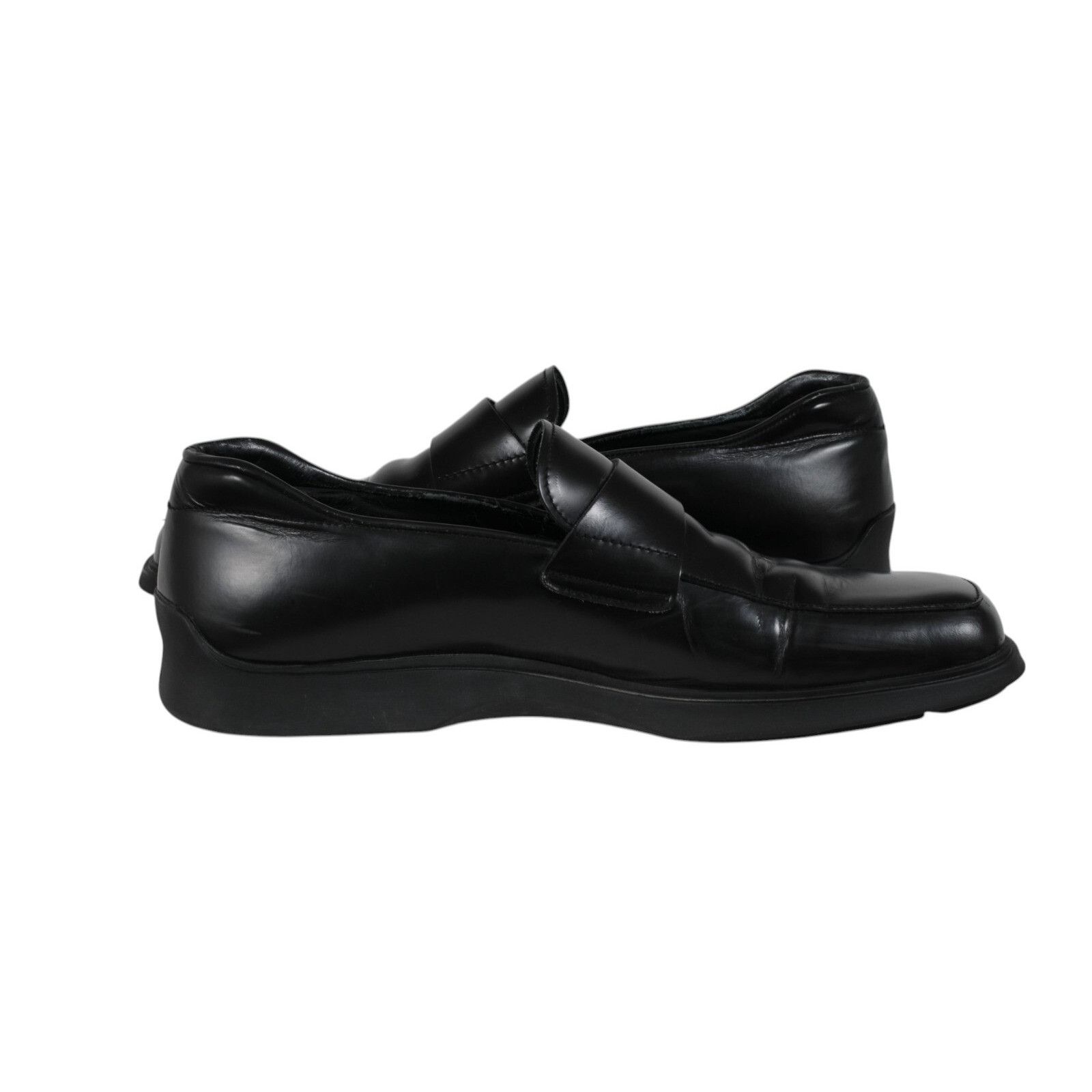 Prada Vtg 2000s Square Toe Loafers Black Leather - 02549 Size US 11 / EU 44 - 10 Thumbnail
