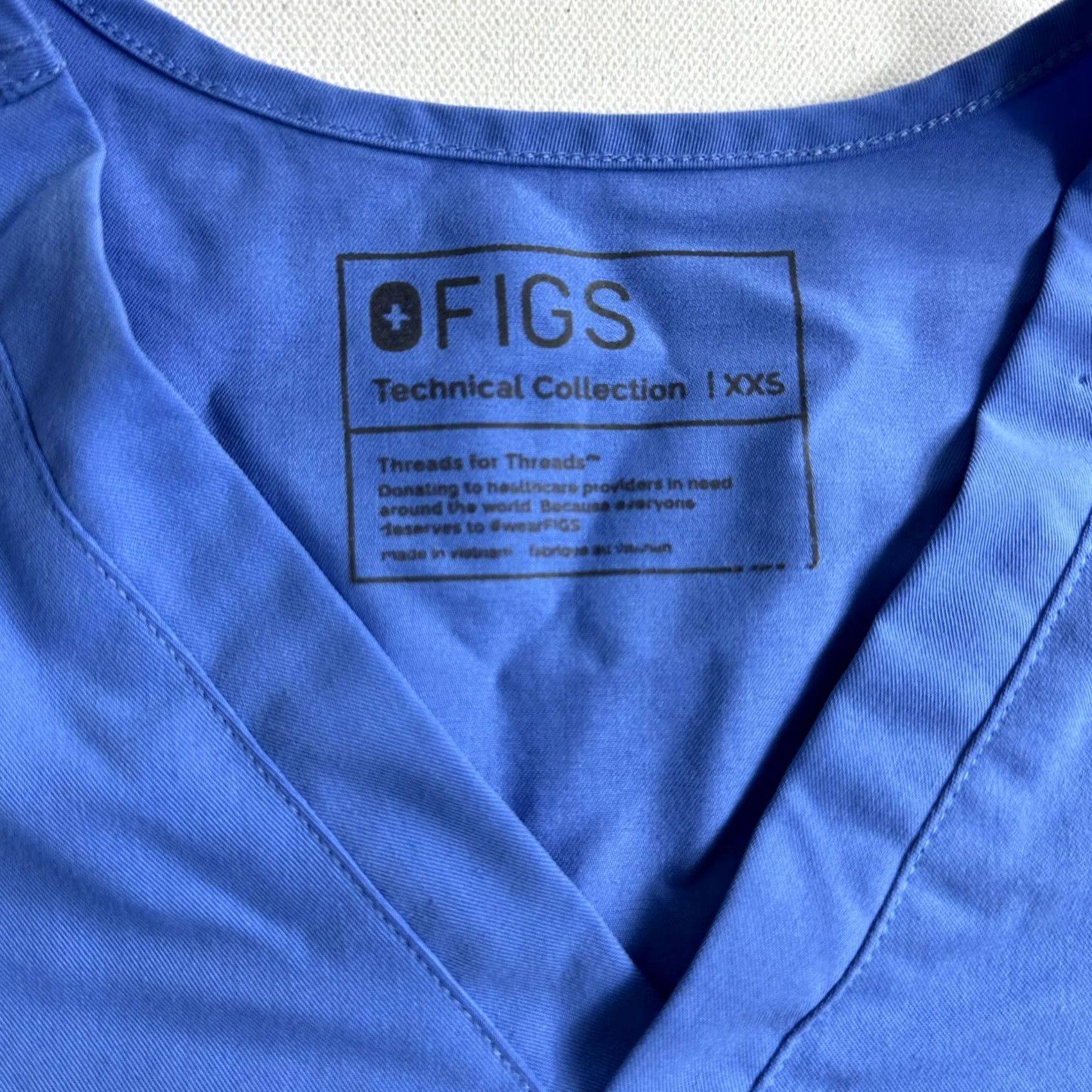 Vintage FIGS Catarina Scrub Top Solid Blue with Single Pocket Womens 2XS Uniform Blue Women XS? Size XXS / US 00 / IT 34 - 6 Thumbnail