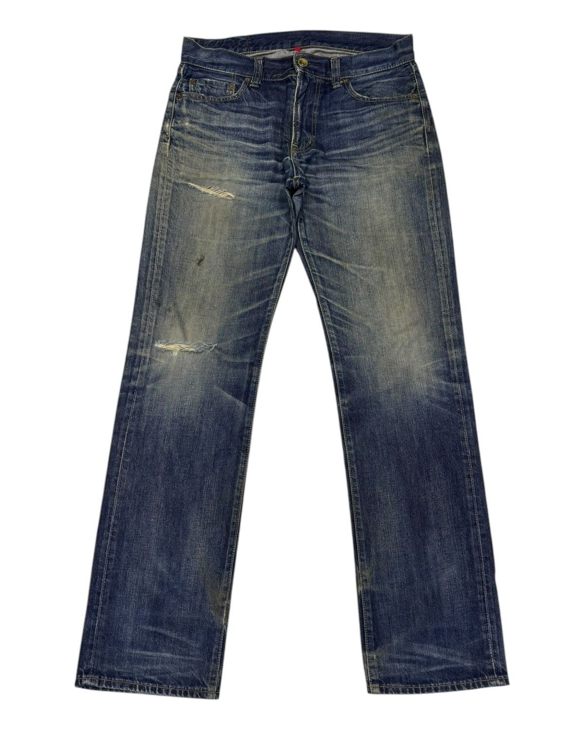 Undercover × Uniqlo DISTRESSED DENIM S002 UNIQLO FADED DISTRESS DENIM JEANS Size US 33 - 1 Thumbnail