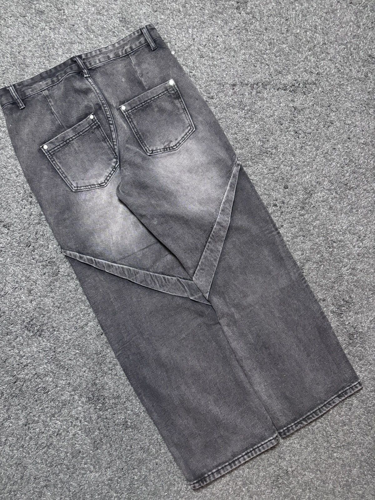 Jean × Vintage Vintage abstract art brutalist rare gray baggy jeans denim Size US 33 - 17 Thumbnail