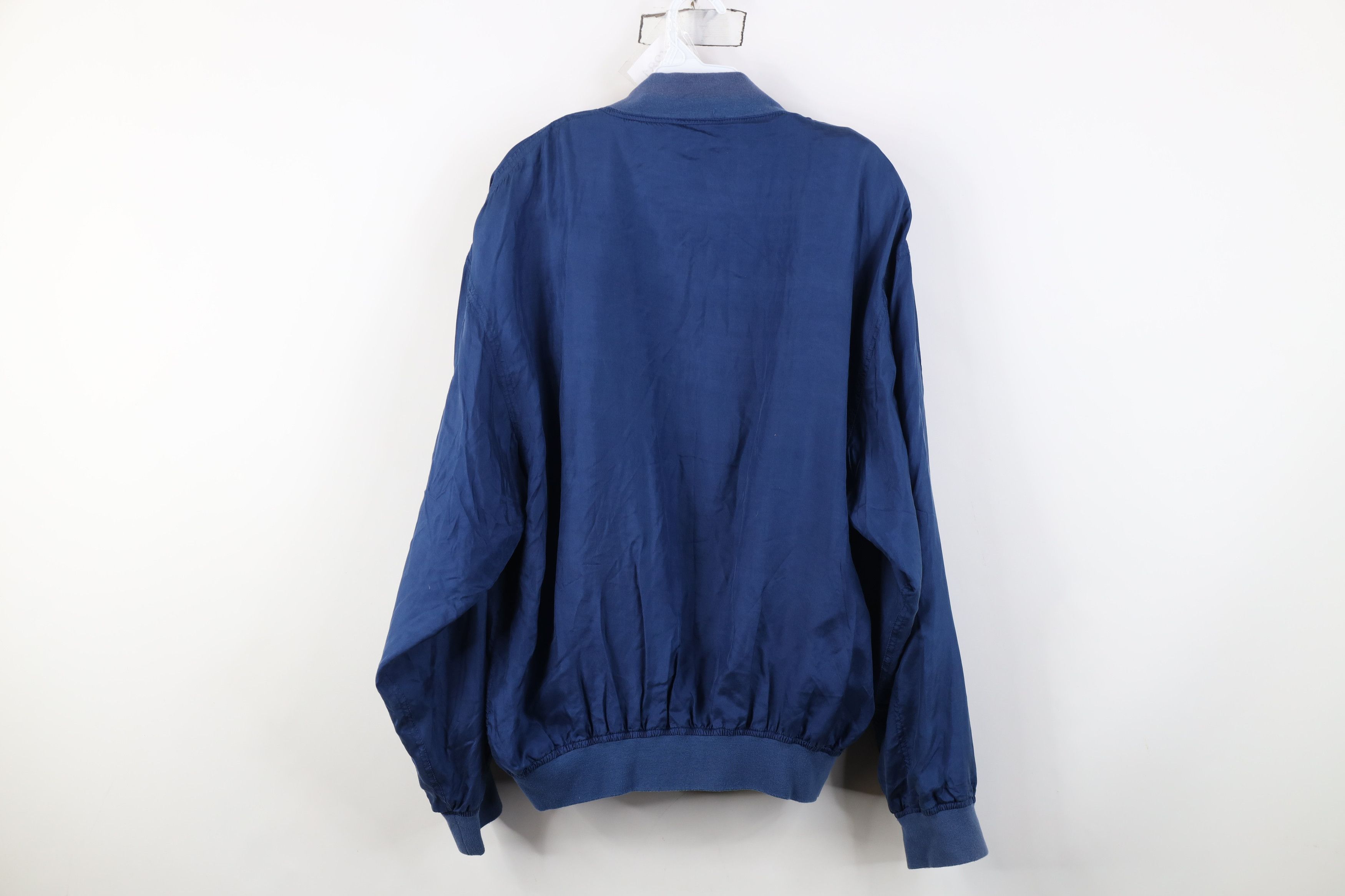 Vintage Vintage 90s Streetwear Full Zip Silk Bomber Jacket Blue Size US L / EU 52-54 / 3 - 12 Thumbnail